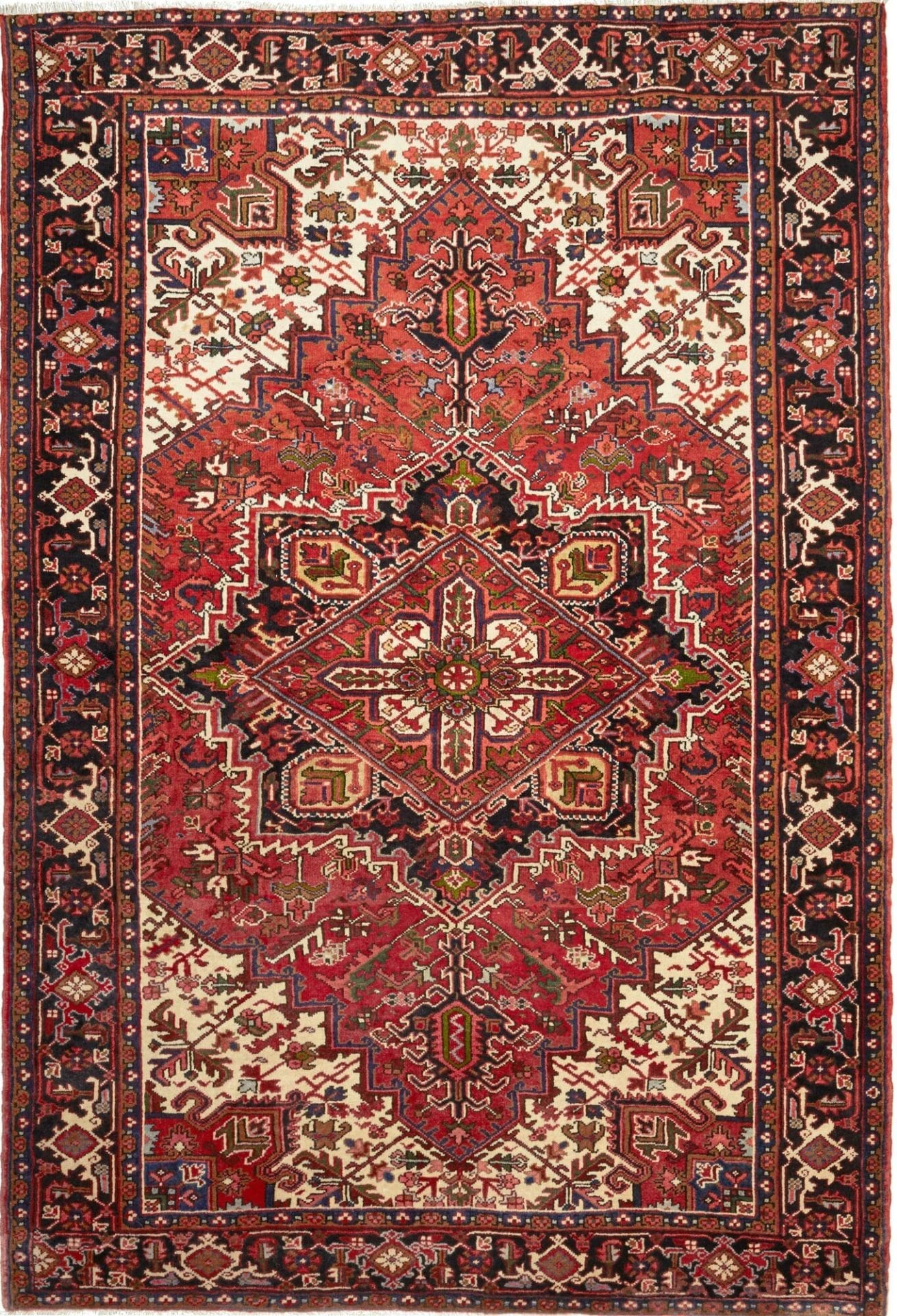 Heriz Teppich 209 x 307cm - Rustikales Design aus Schurwolle, handgeknüpft