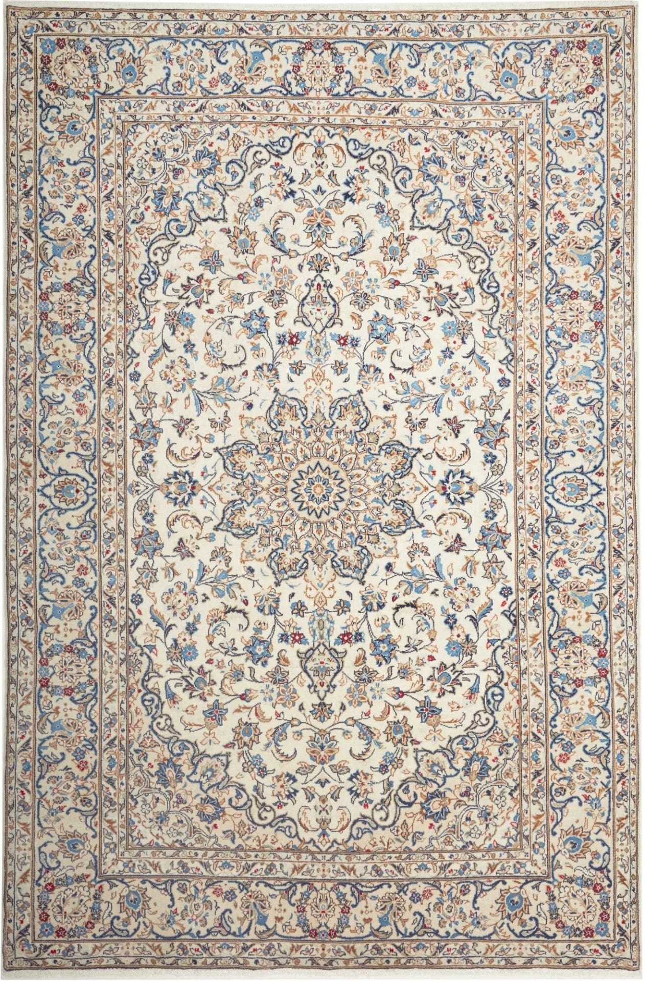 Kashan Teppich 200 x 295 cm, handgeknüpft, Schurwolle, Perserteppich H1