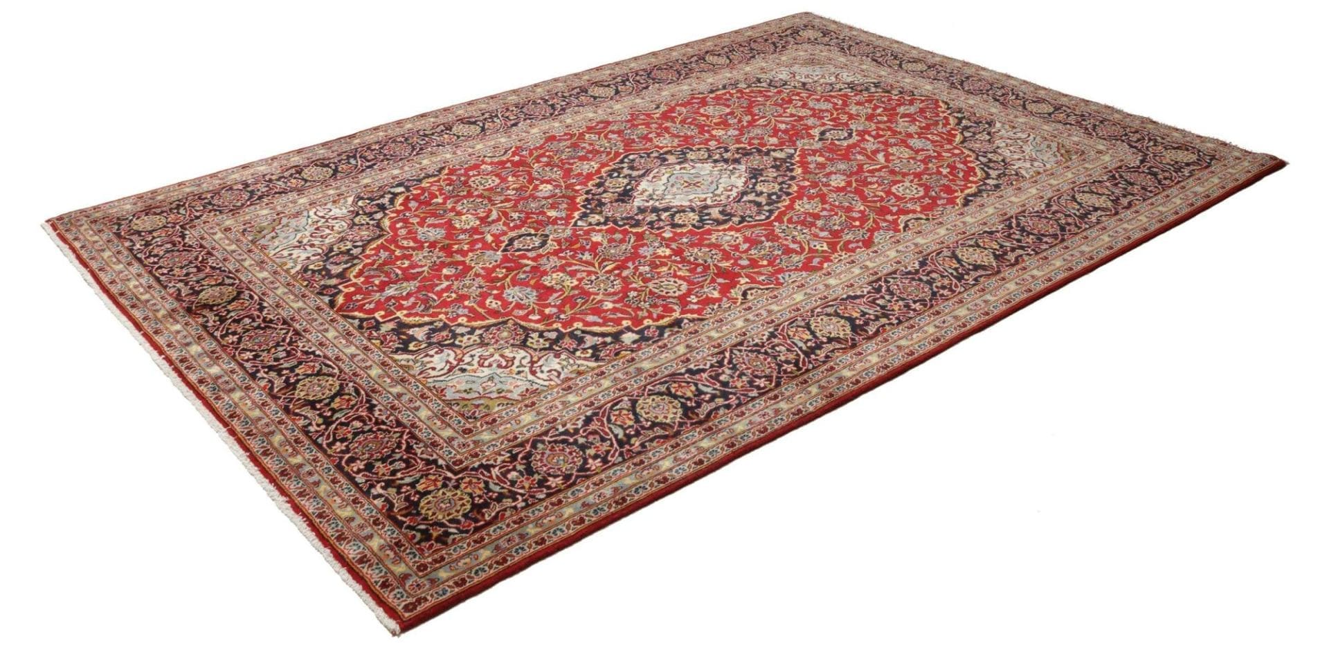 Kashan Teppich 206 x 297 cm, handgeknüpft, Schurwolle, Perserteppich