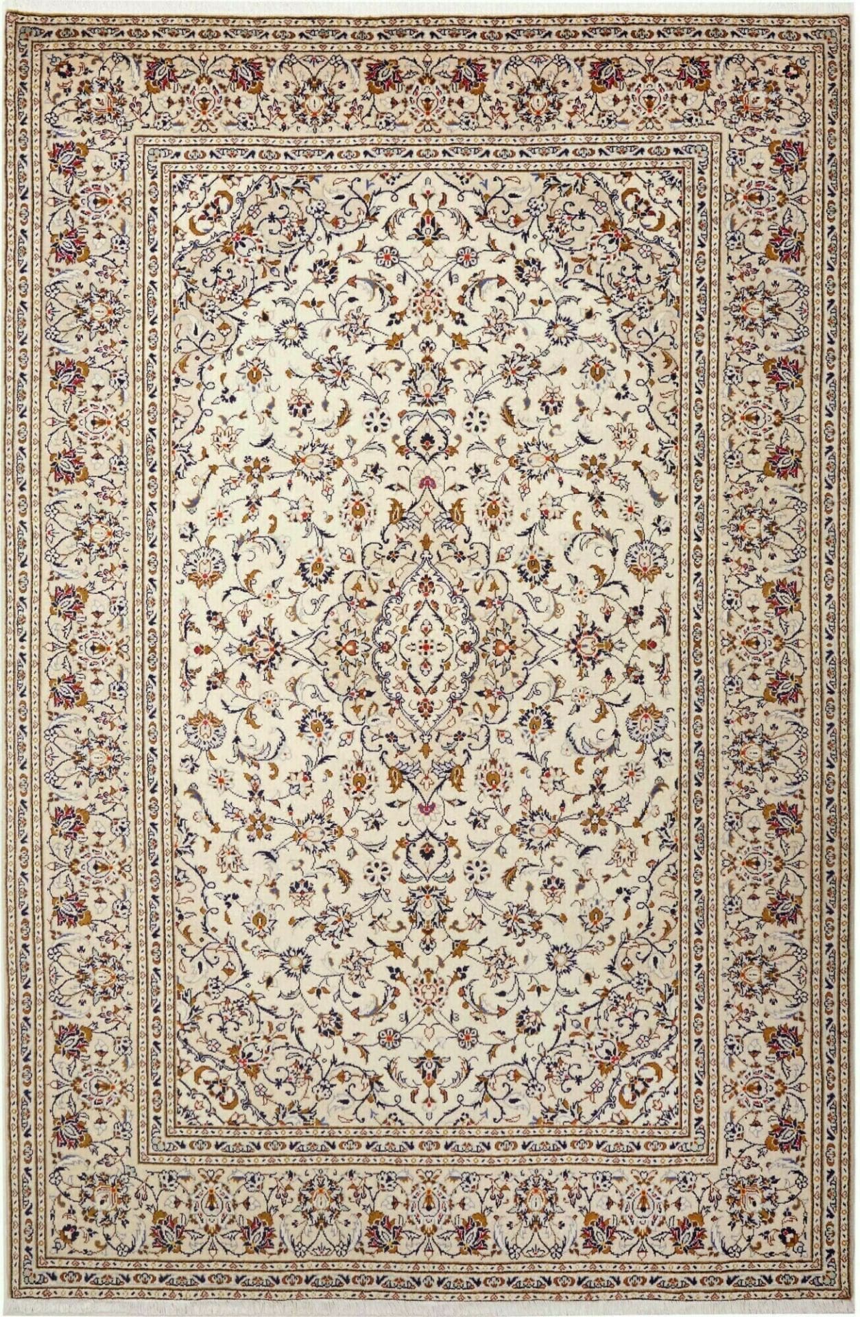 Kashan Teppich 205 x 305cm, handgeknüpft, Perserteppich, Wolle