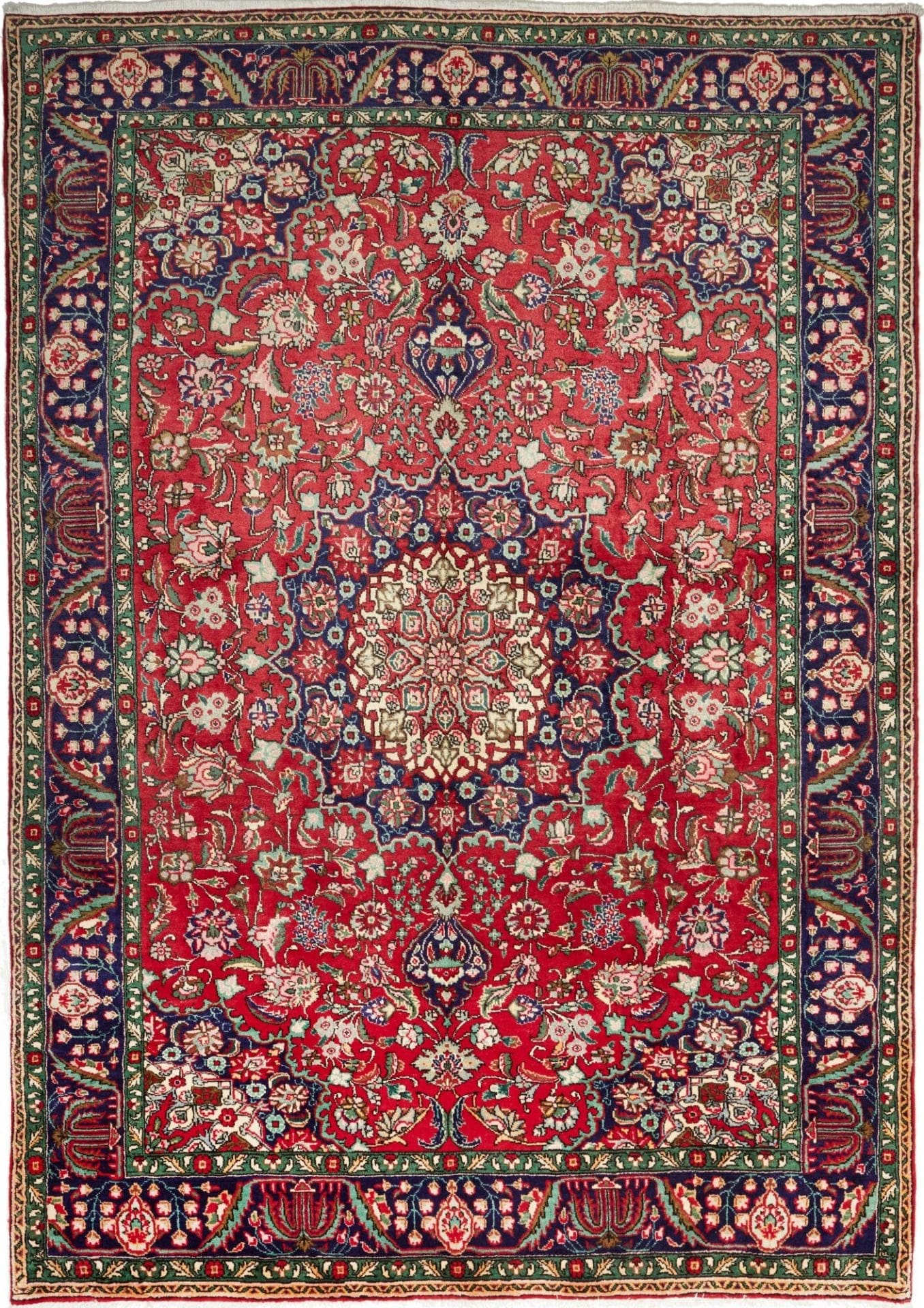 Täbriz Teppich 207 x 278 cm, handgeknüpft, Schurwolle, feines Muster