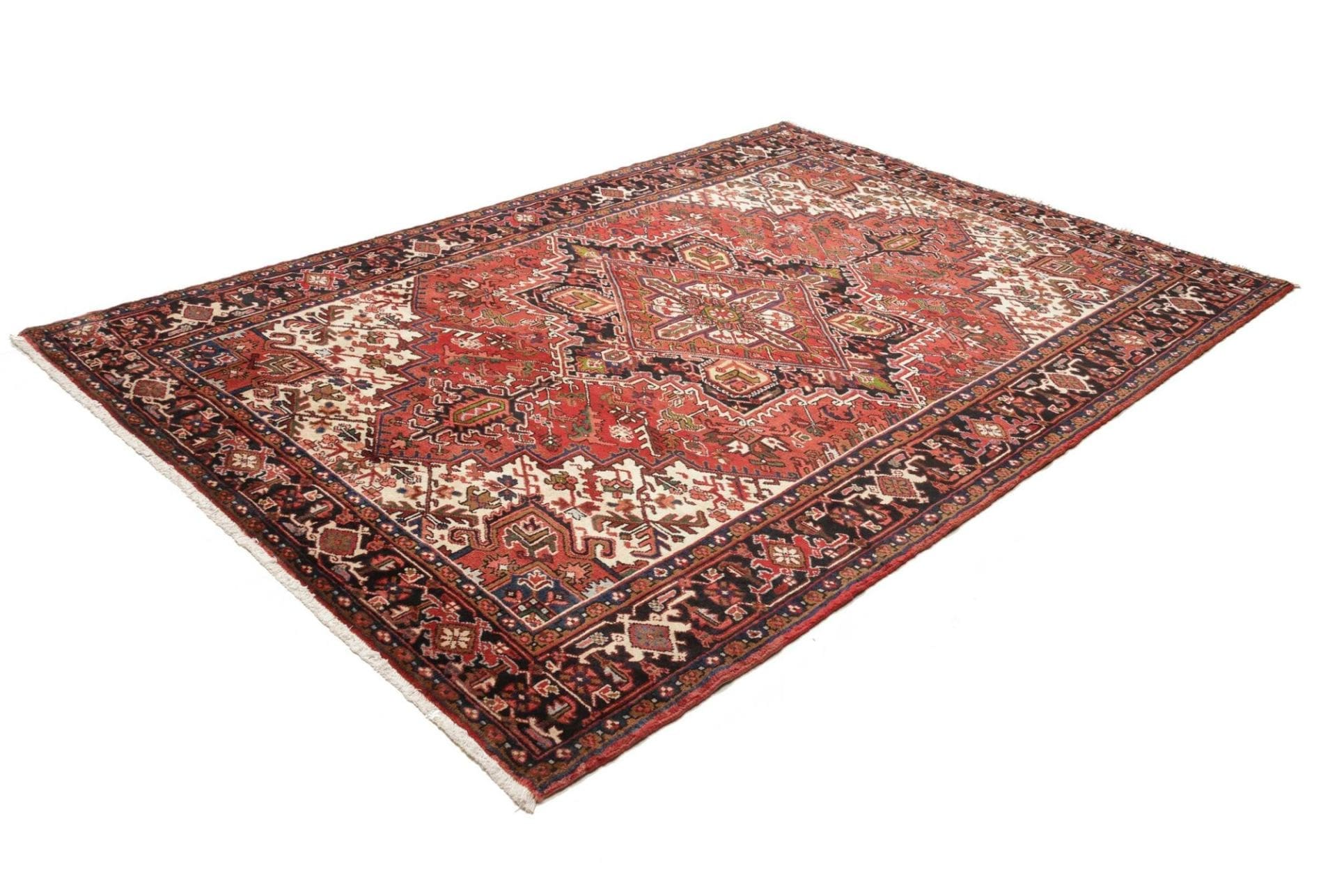 Heriz Teppich 209 x 307cm - Rustikales Design aus Schurwolle, handgeknüpft