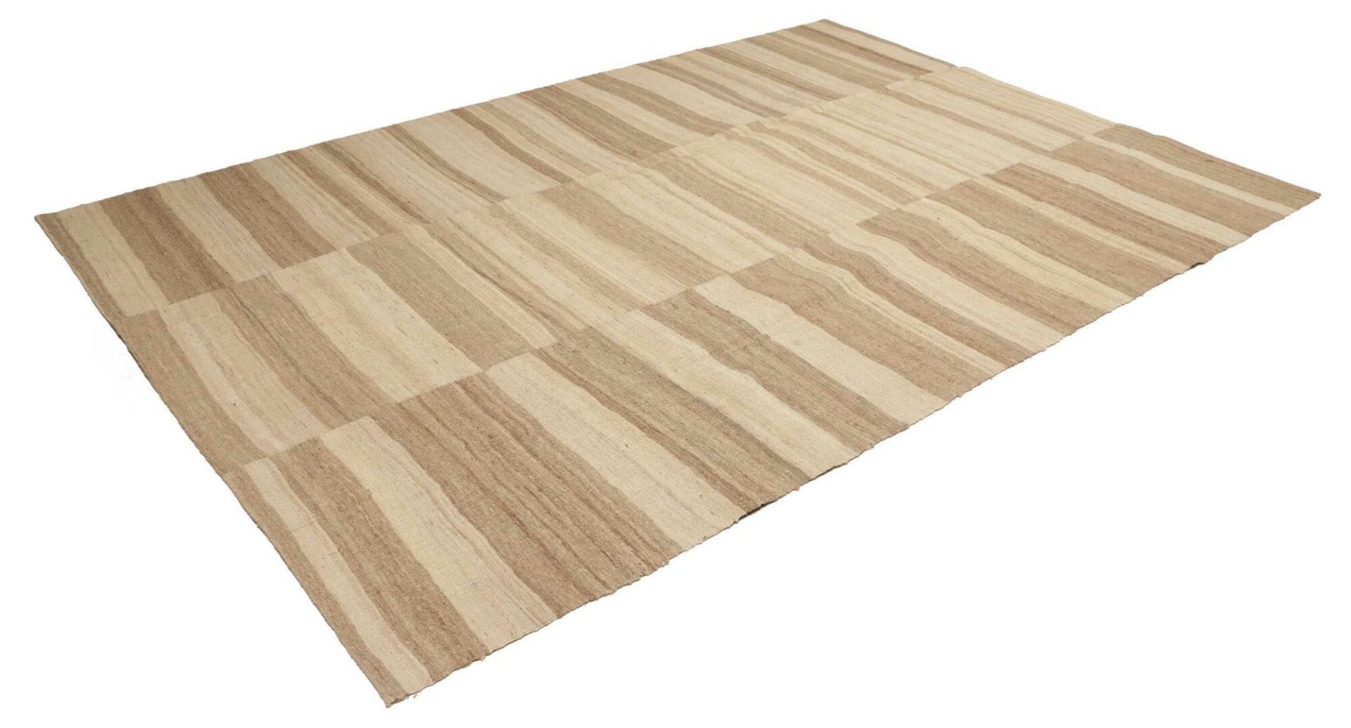 Kelim Teppich 199 x 303 cm, handgewebt, rustikales Flair, warm