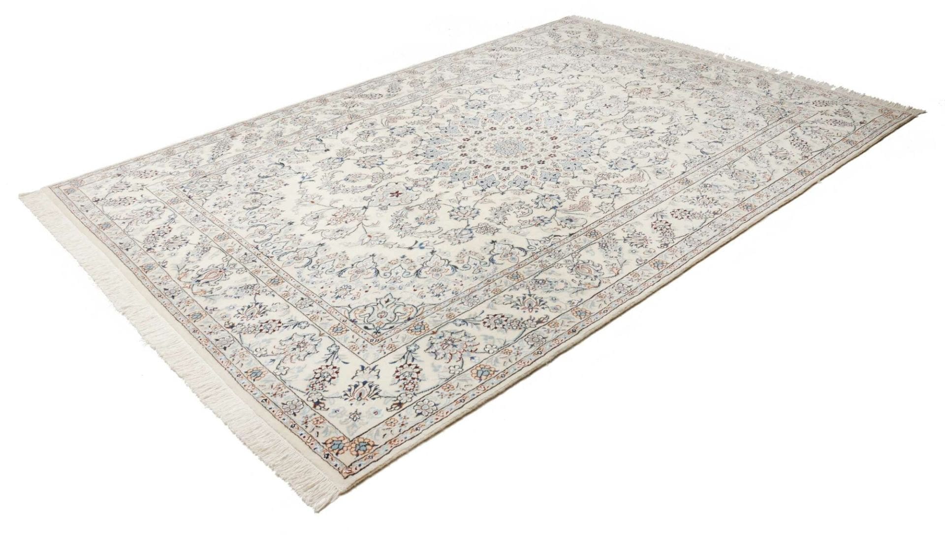 Exklusiver Nain Teppich 199 x 300 cm in königsblau, handgeknüpft