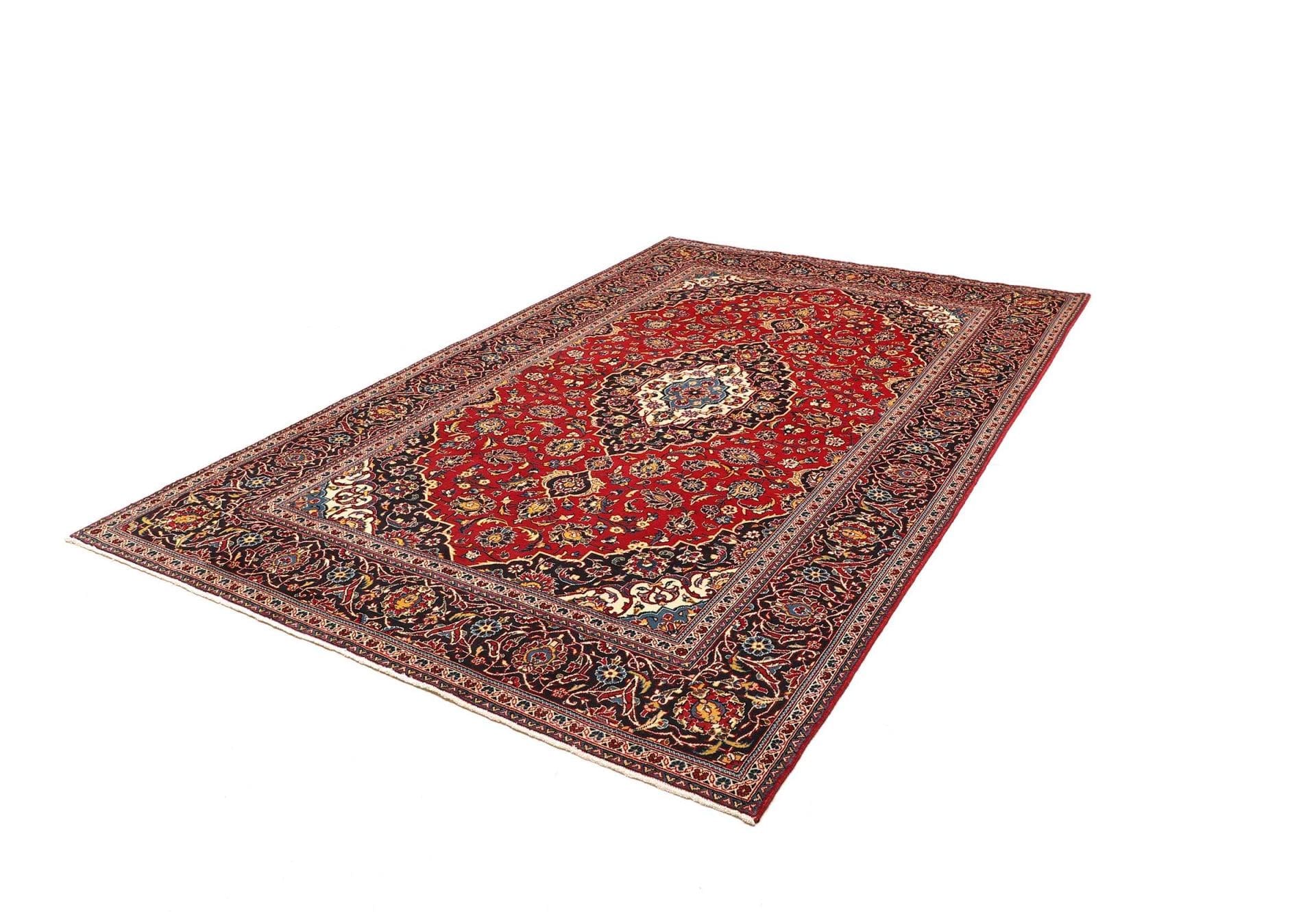 Kashan Teppich 201 x 307 cm, Schurwolle, handgeknüpft, Perserteppich