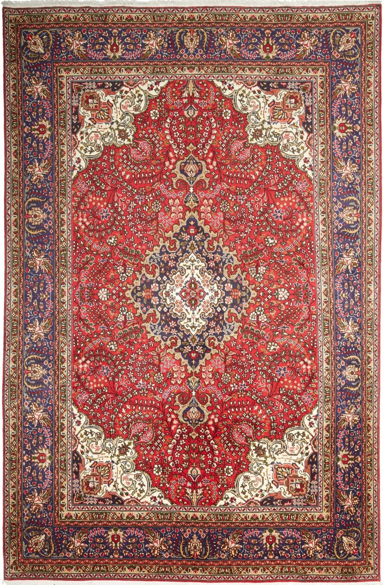 Täbriz Teppich 197 x 297cm, handgeknüpft, florales Muster, Perserteppich