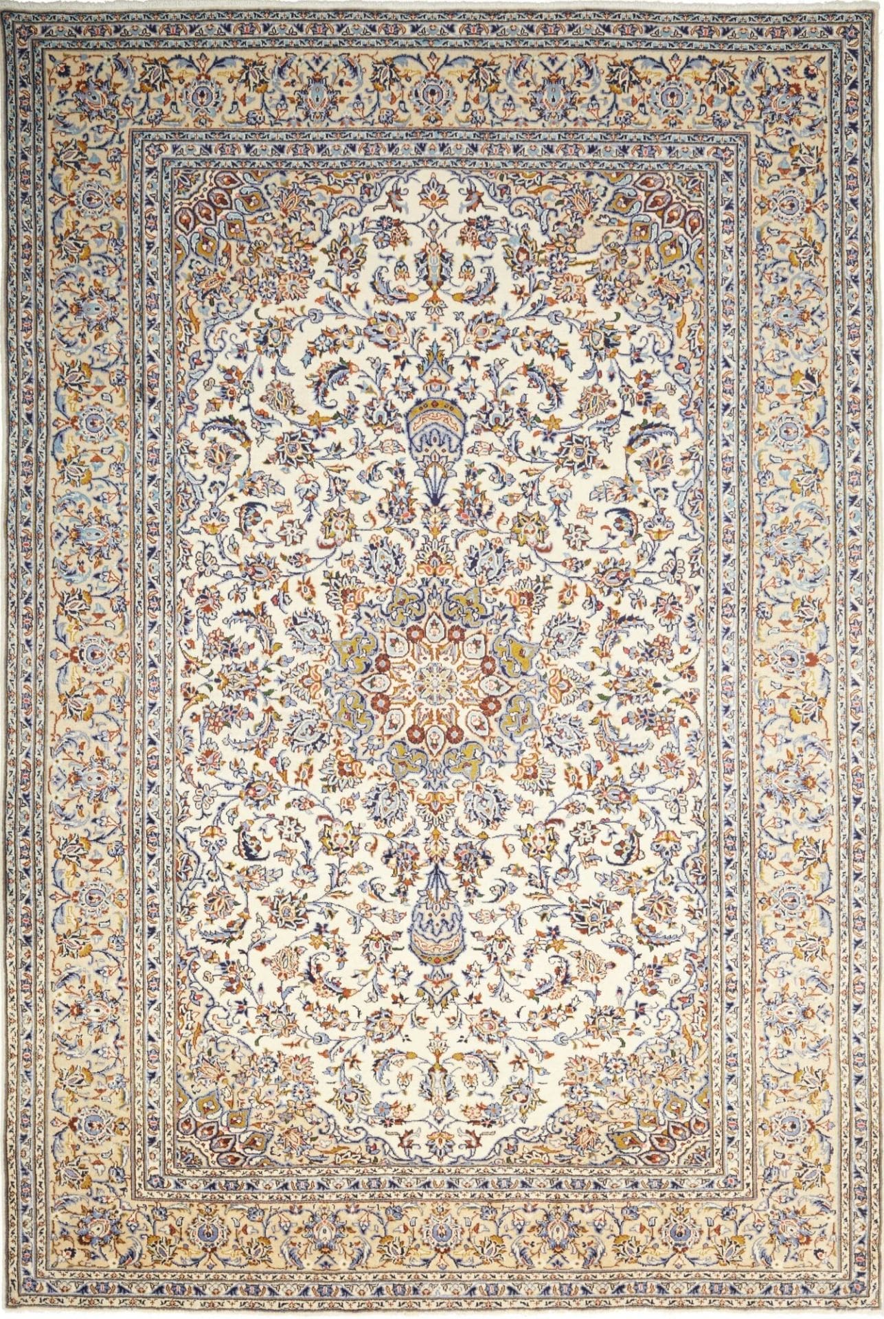 Kashan Teppich 209 x 315 cm, Schurwolle, handgeknüpft, Perserteppich H1