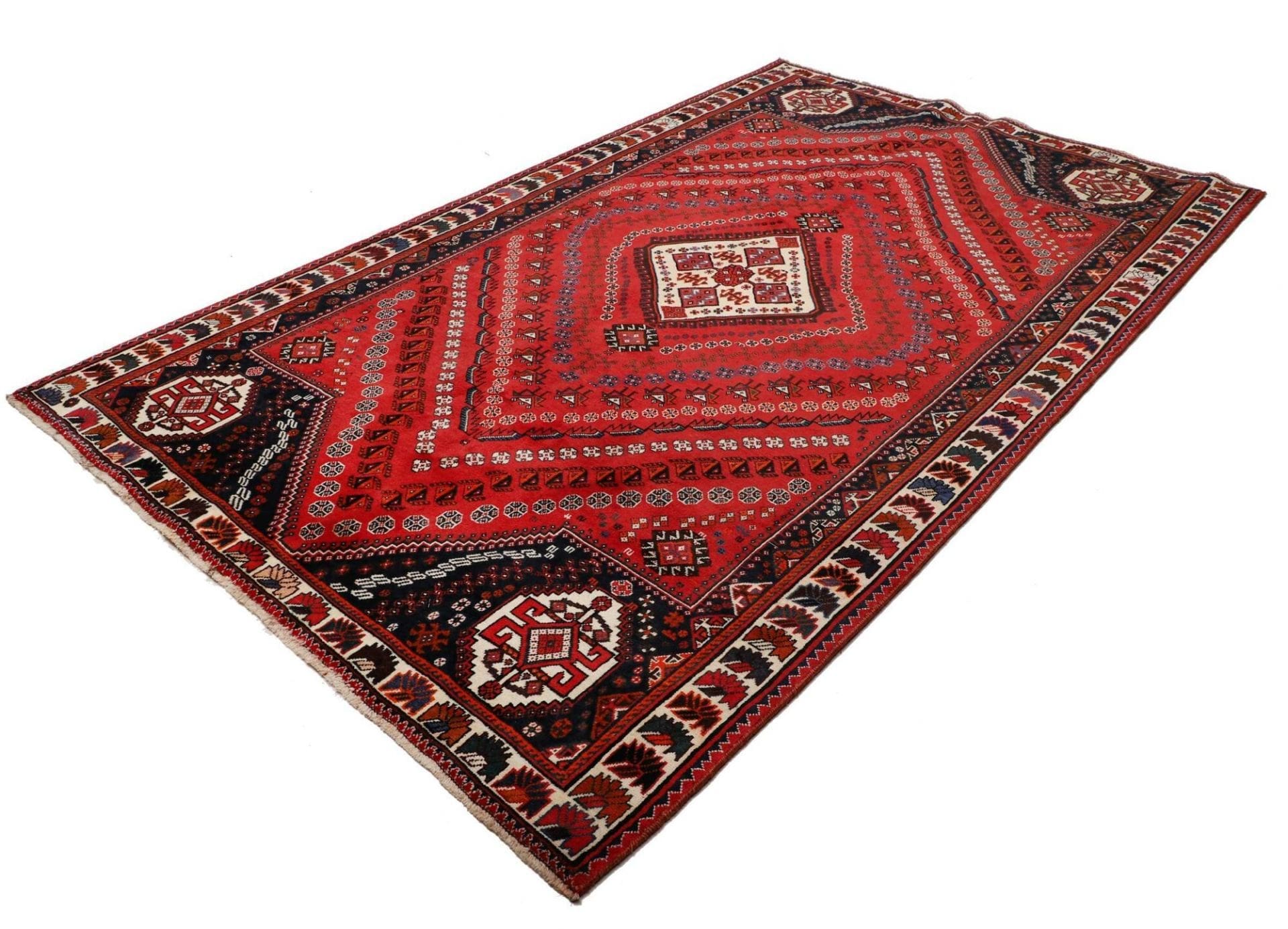 Shiraz Orientteppich 180 x 280cm, Wolle, geometrische Muster, handgeknüpft