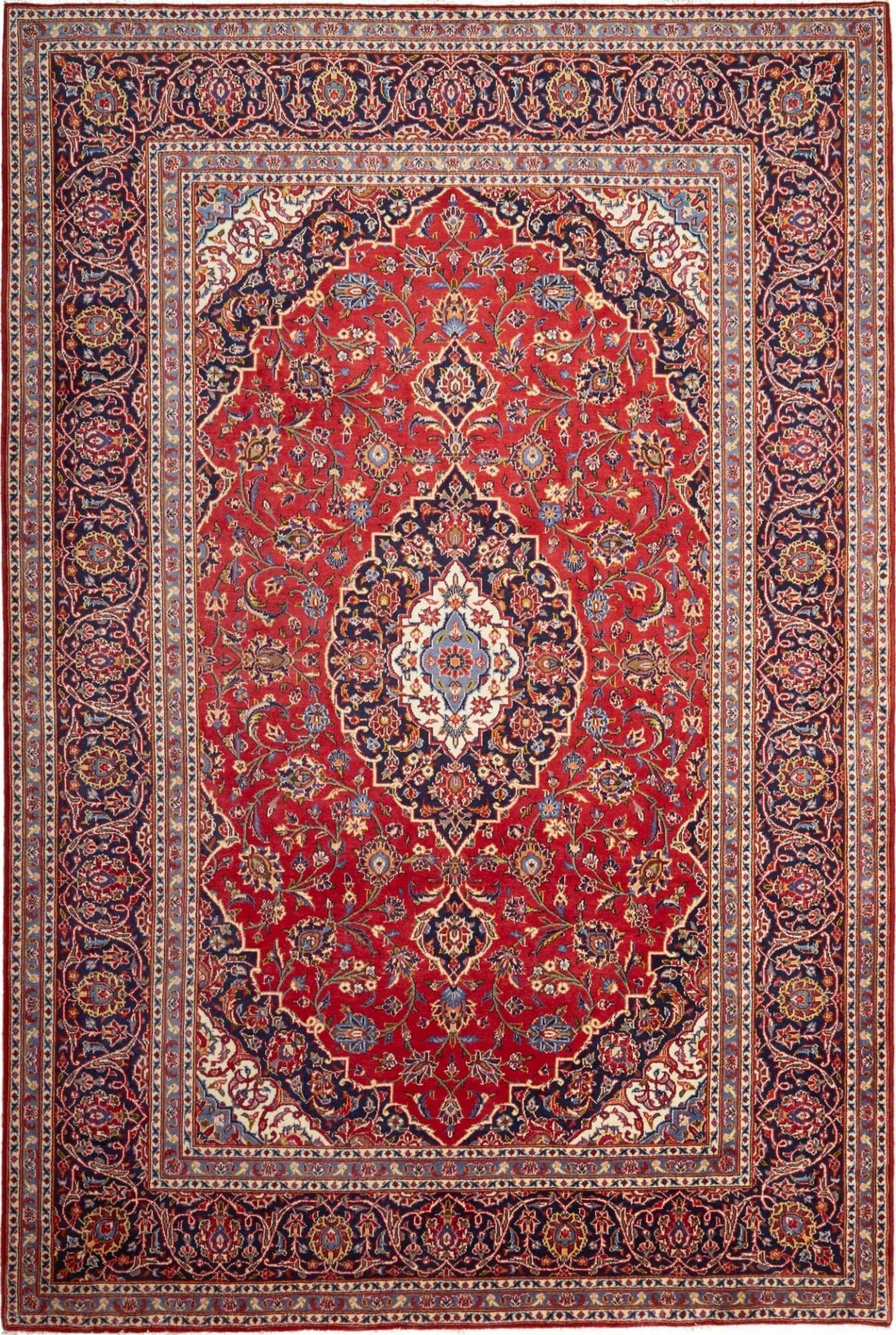 Kashan Teppich 203x304cm, handgeknüpft, Schurwolle, Perserteppich