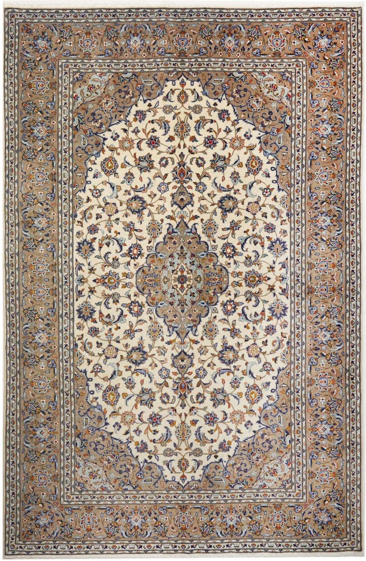 Kashan Teppich 206 x 310cm, strapazierfähig, handgeknüpft, Perserteppich