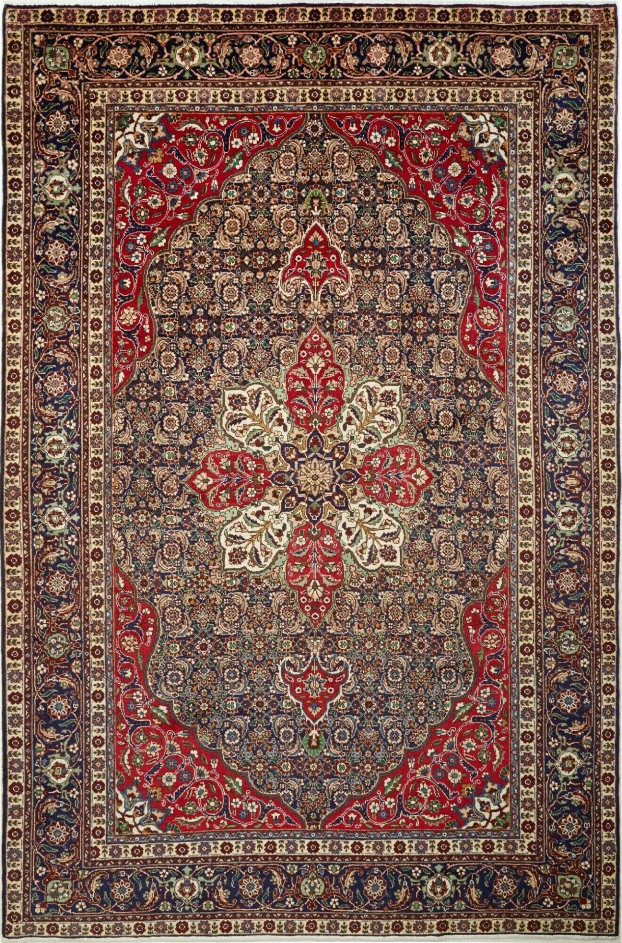 Täbriz Teppich 203 x 305 cm - florales Muster, Schurwolle, handgeknüpft