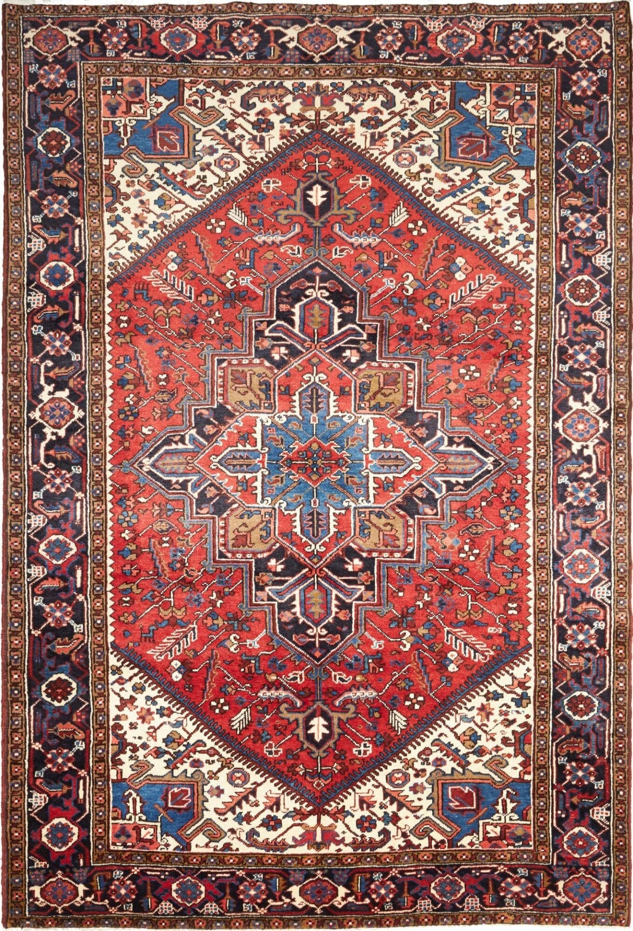 Heriz Teppich 206 x 300cm in rötlichen Tönen, handgeknüpft