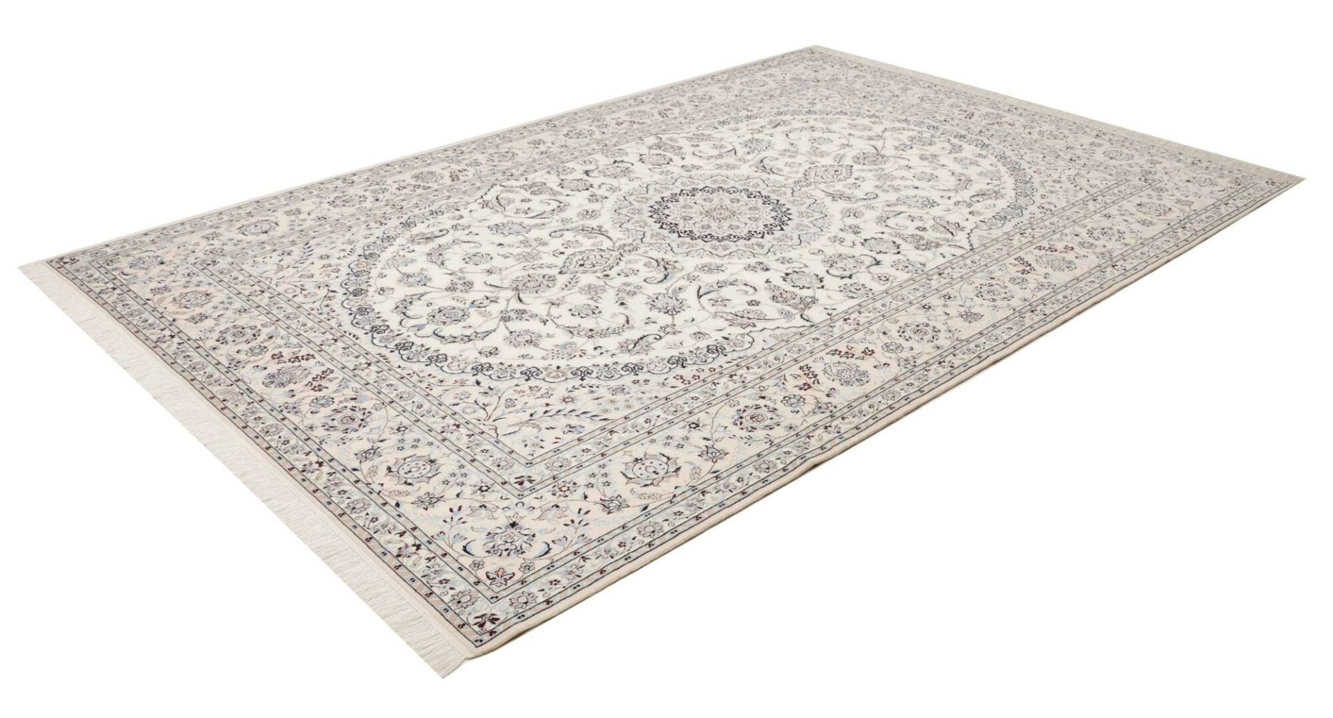 Exklusiver Nain Teppich 215 x 315cm, florales Design, handgeknüpft