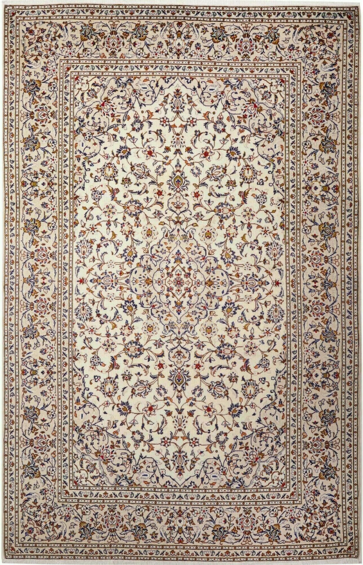 Kashan Teppich 198 x 305 cm, handgeknüpft, Schurwolle, Perserteppich
