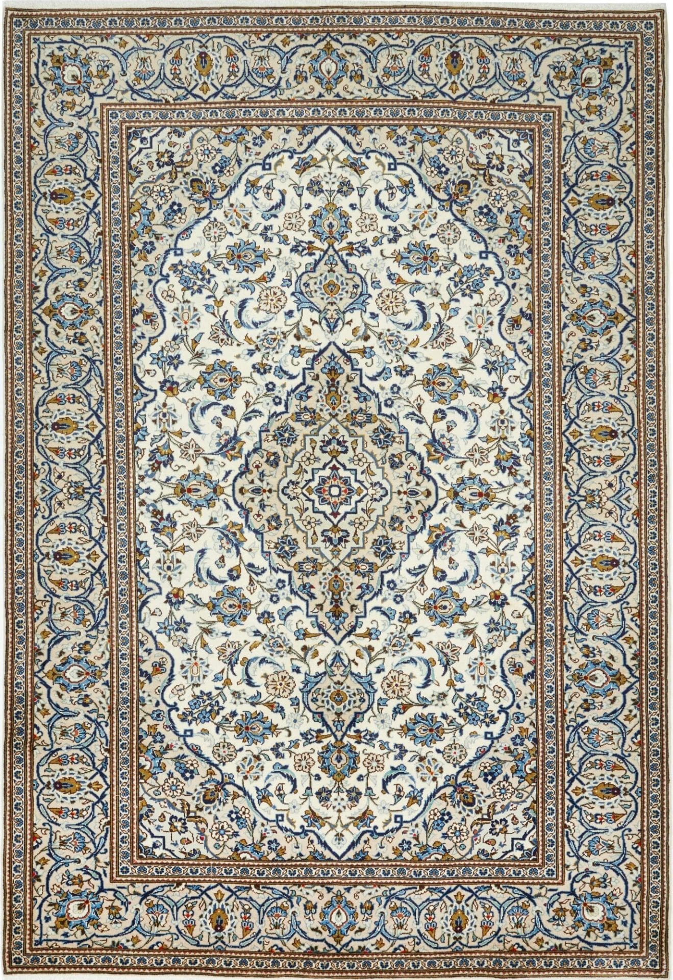 Kashan Teppich 203x293cm, handgeknüpft, Schurwolle, Perserteppich