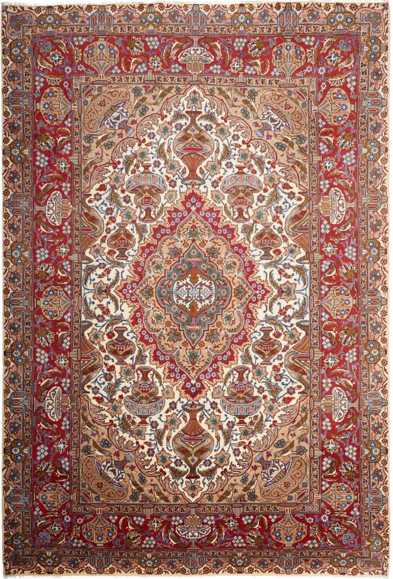 Kashan Teppich 203 x 295cm, handgeknüpft, Perserteppich, Wolle H1