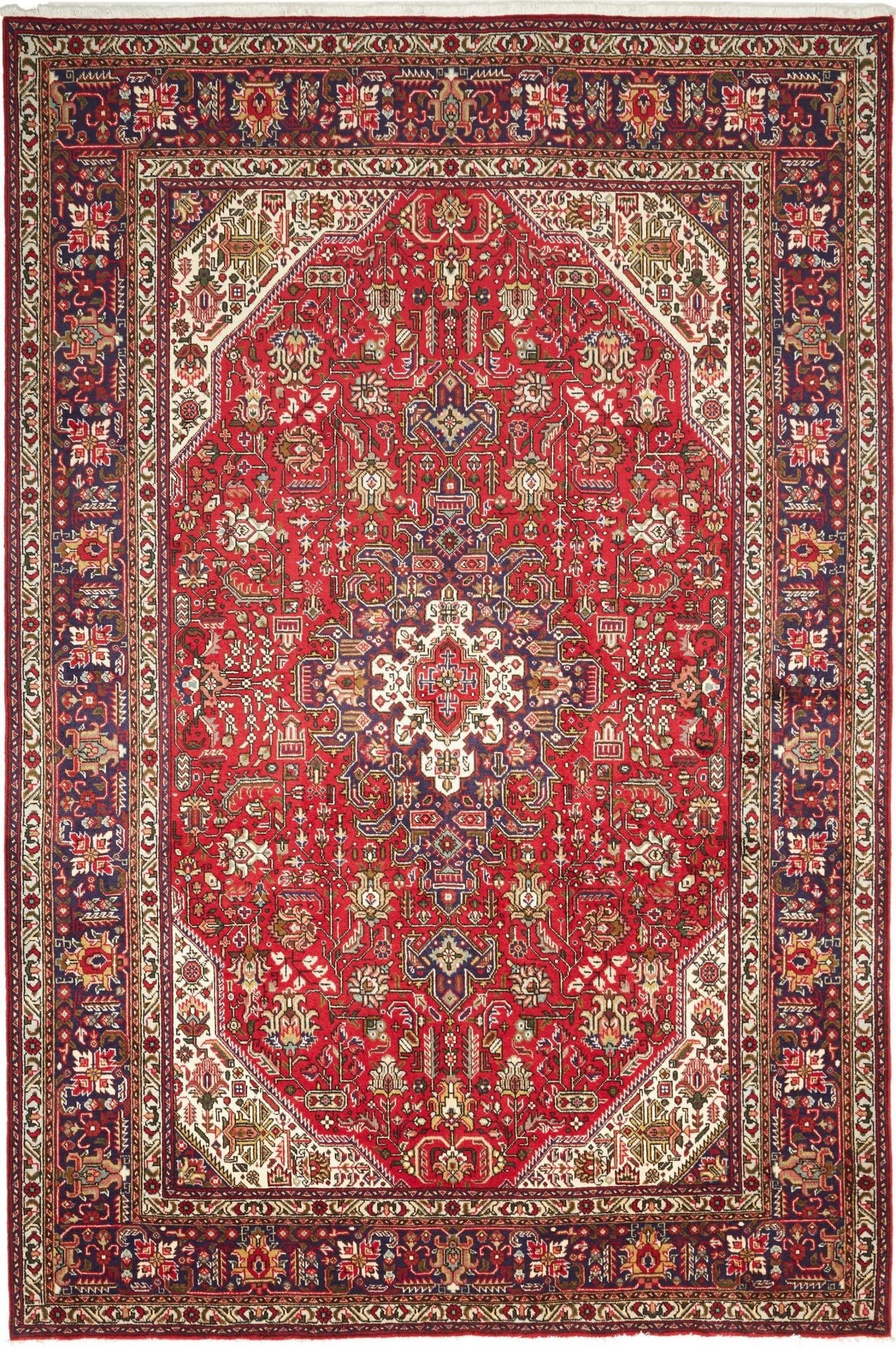 Täbriz Teppich 207 x 304cm, Schurwolle, florale Muster, handgeknüpft