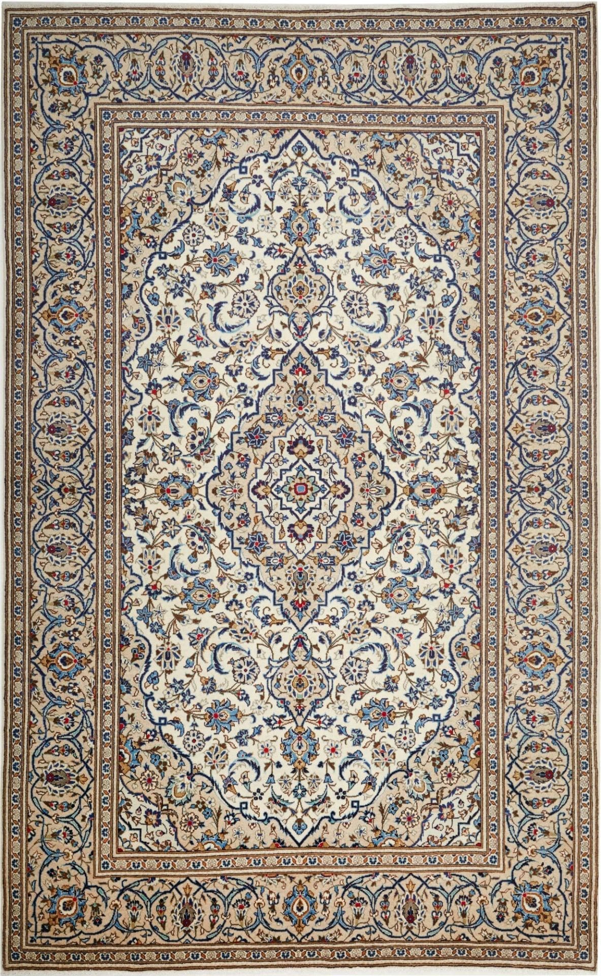Kashan Teppich 200 x 320 cm - handgeknüpft, florale Muster, Perserteppich