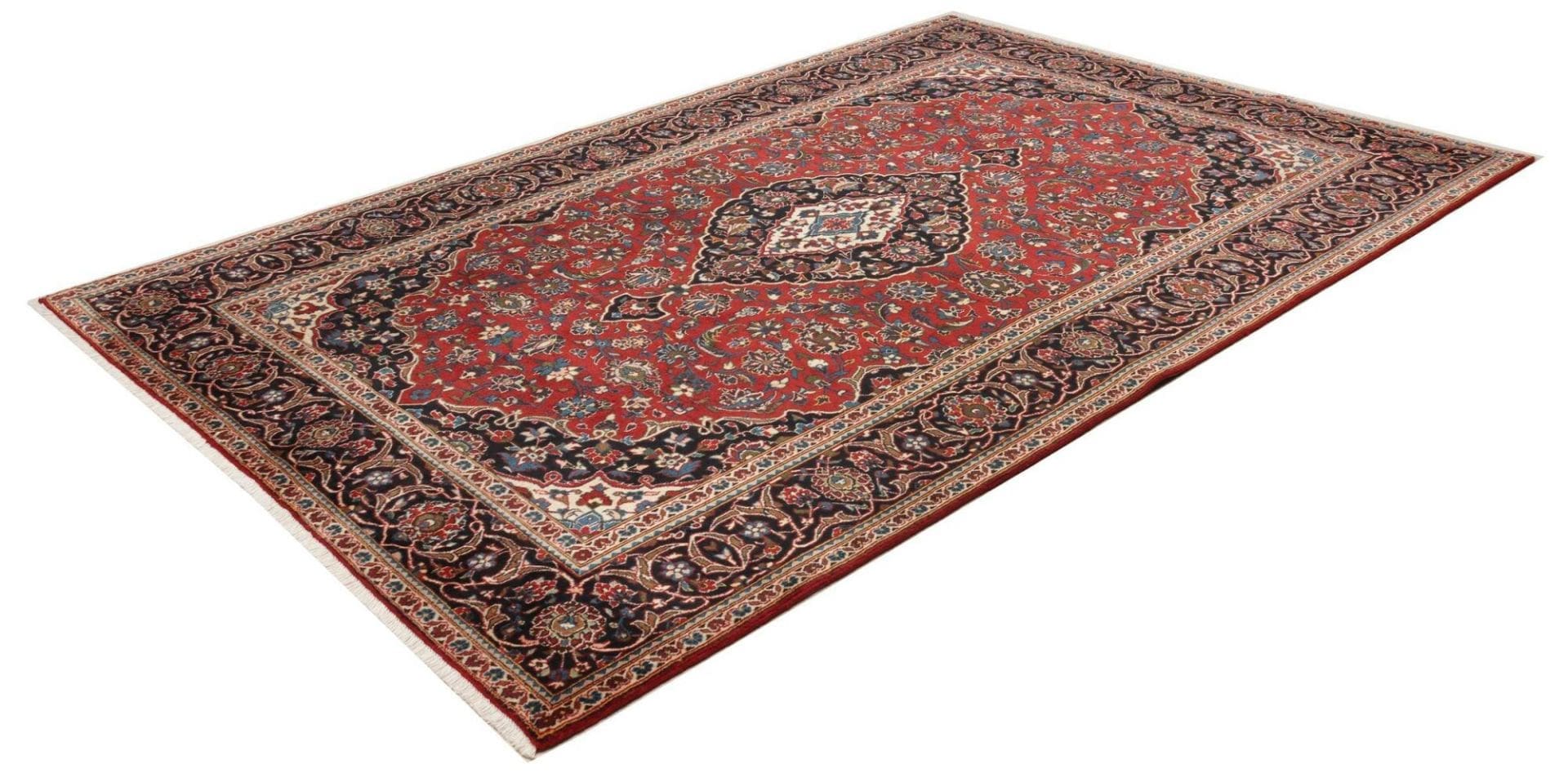 Kashan Teppich 201 x 303 cm, Schurwolle, handgeknüpft, Perserteppich