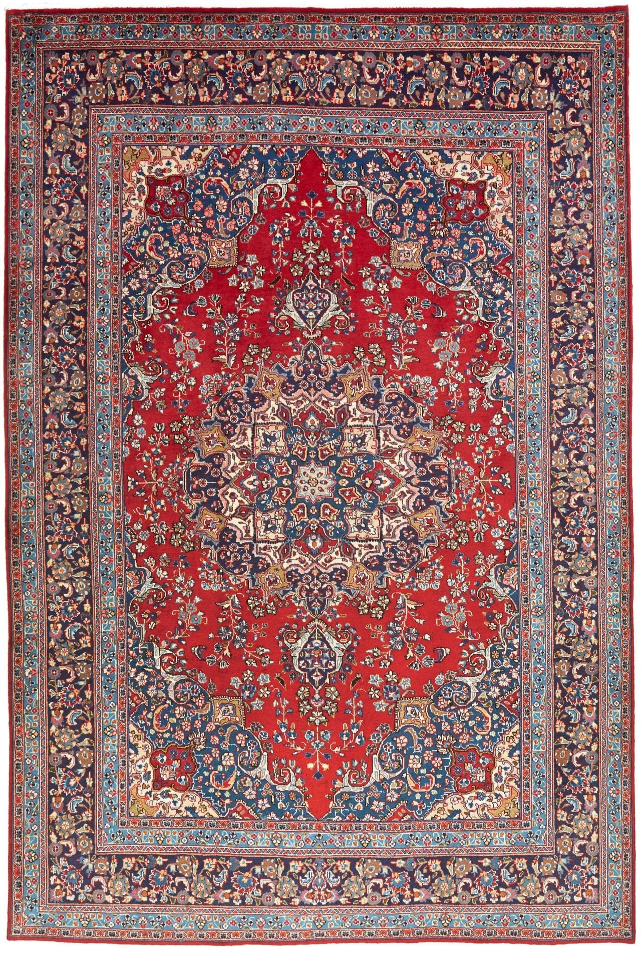 Orientteppich Mashad 201 x 296cm, florale Muster, handgeknüpft H1