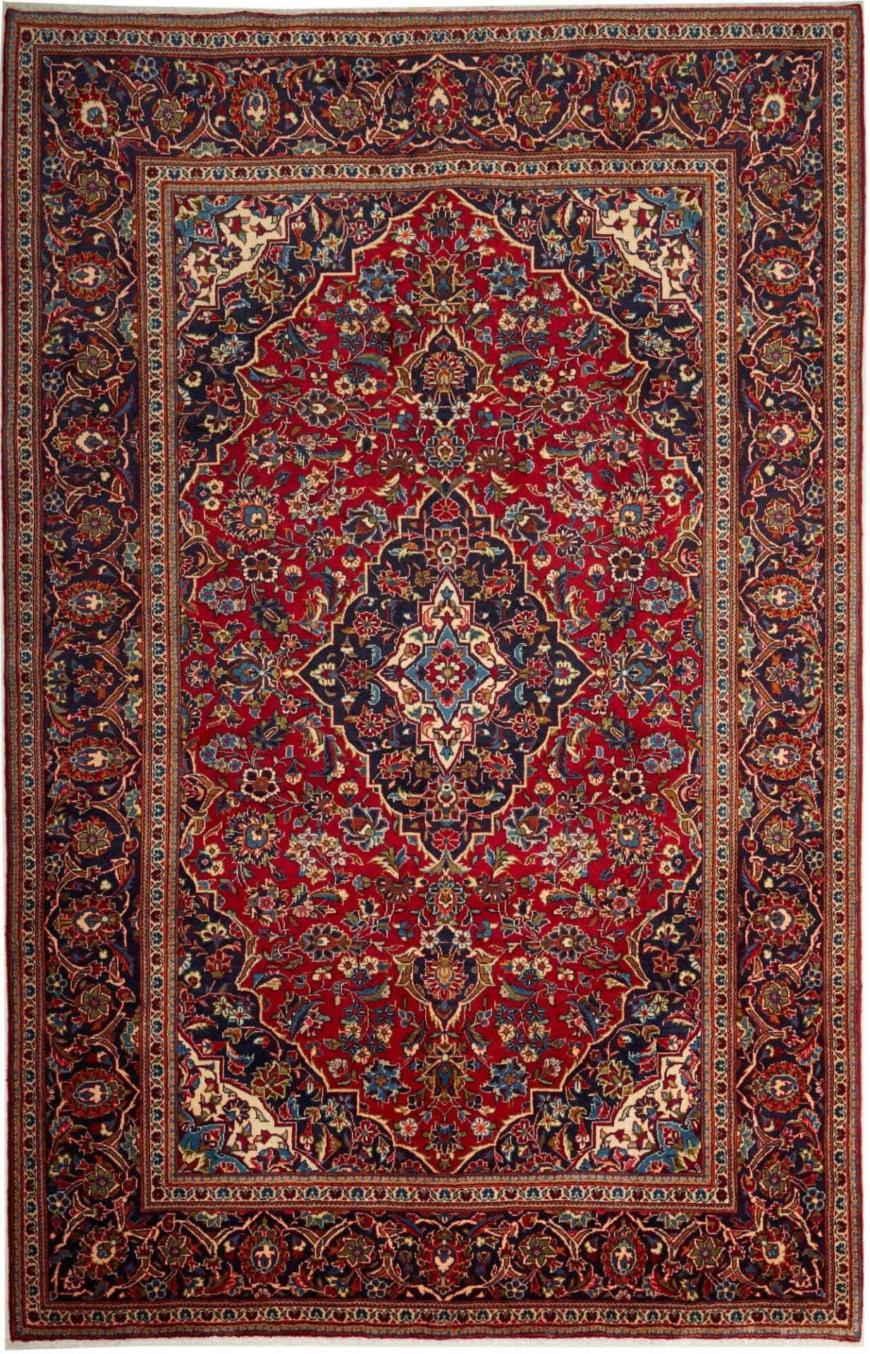 Kashan Teppich 203x312cm, handgeknüpft, aus Schurwolle, Perserteppich