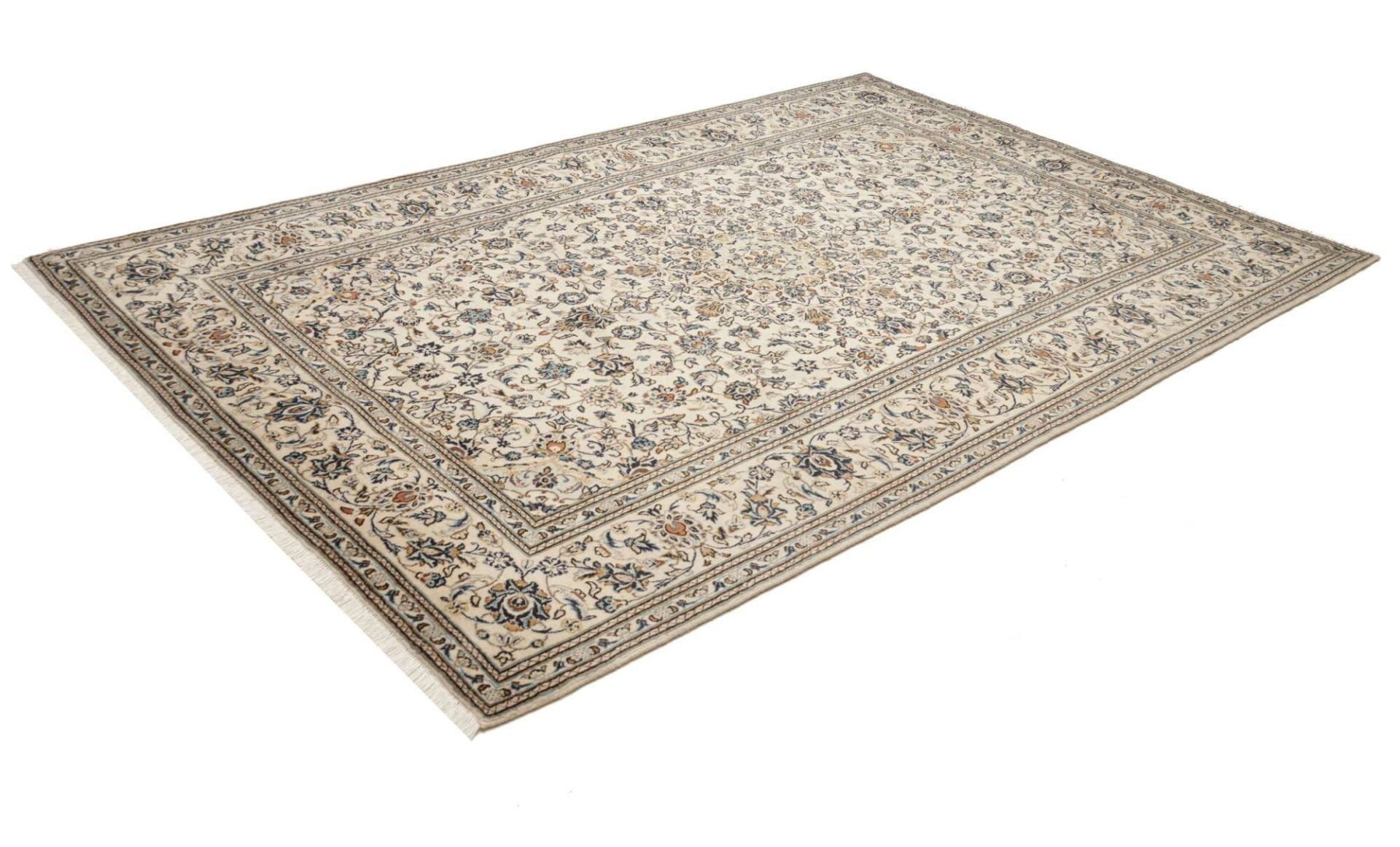 Kashan Teppich 200 x 303cm, Schurwolle, florales Muster, handgeknüpft