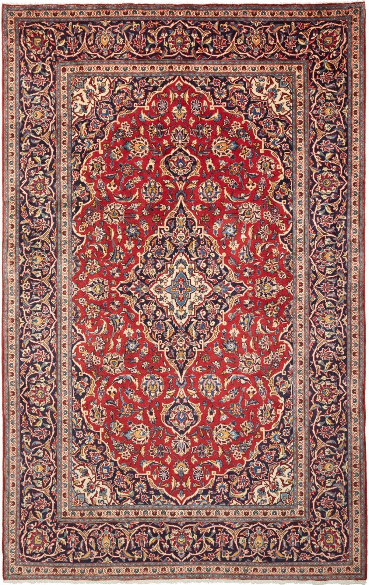 Kashan Teppich 197 x 310cm, Schurwolle, handgeknüpft, Perserteppich