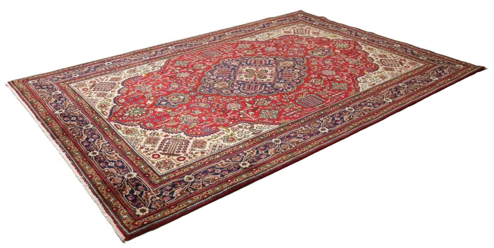 Täbriz Teppich 209 x 297cm, handgeknüpft, florale Muster, Perserteppich