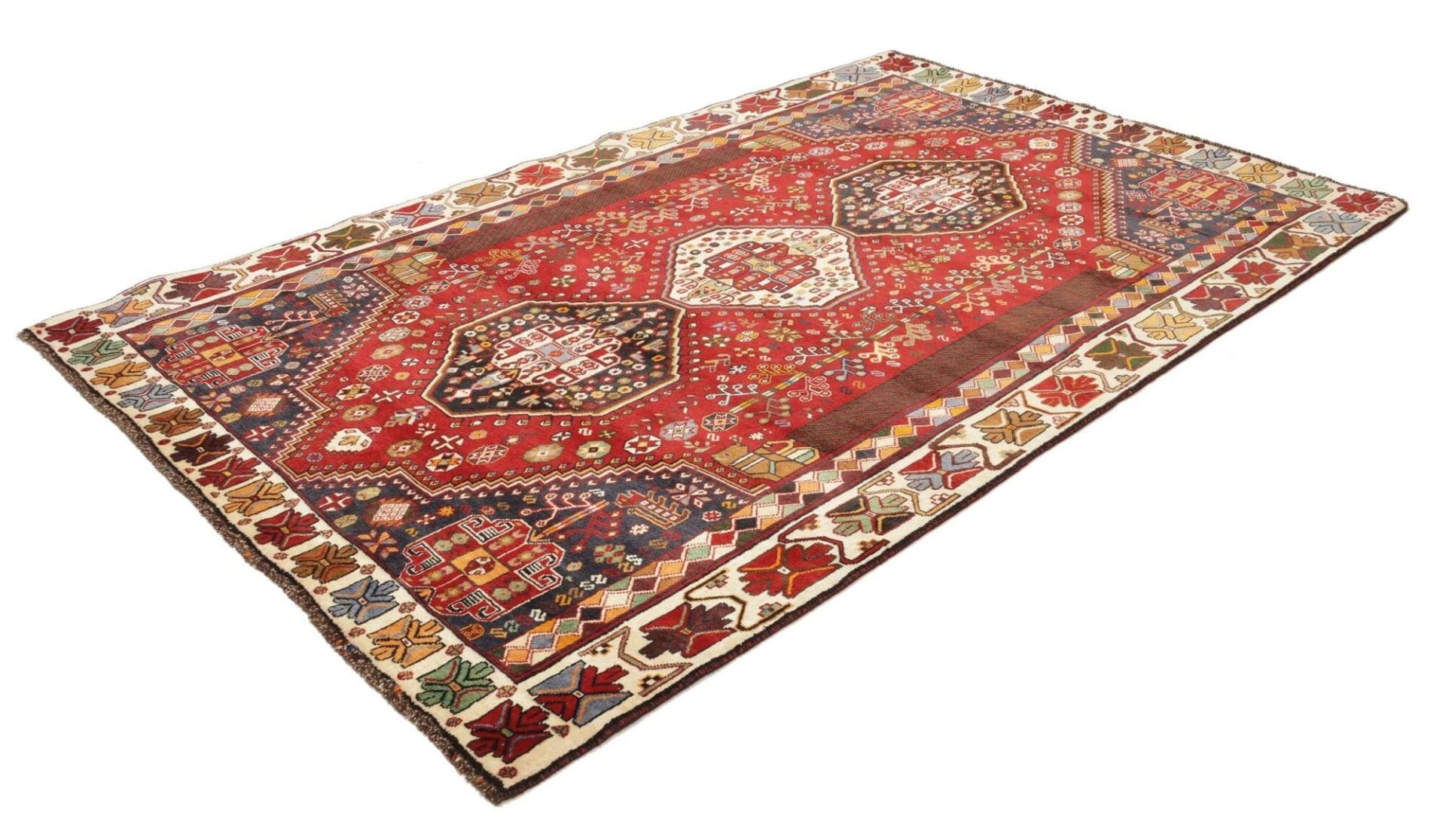 Shiraz Teppich 191 x 290 cm - Handgeknüpft, Wolle auf Wolle