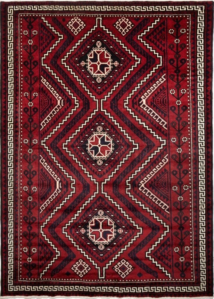 Lori Orientteppich 227 x 306 cm, geometrisches Muster, handgeknüpft
