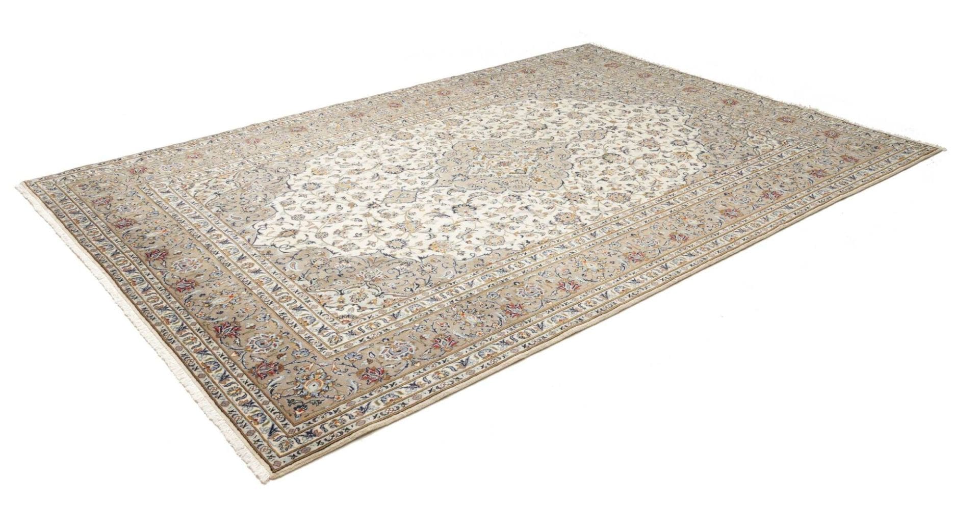 Kashan Teppich 210 x 300 cm - Schurwolle, florales Design, handgeknüpft