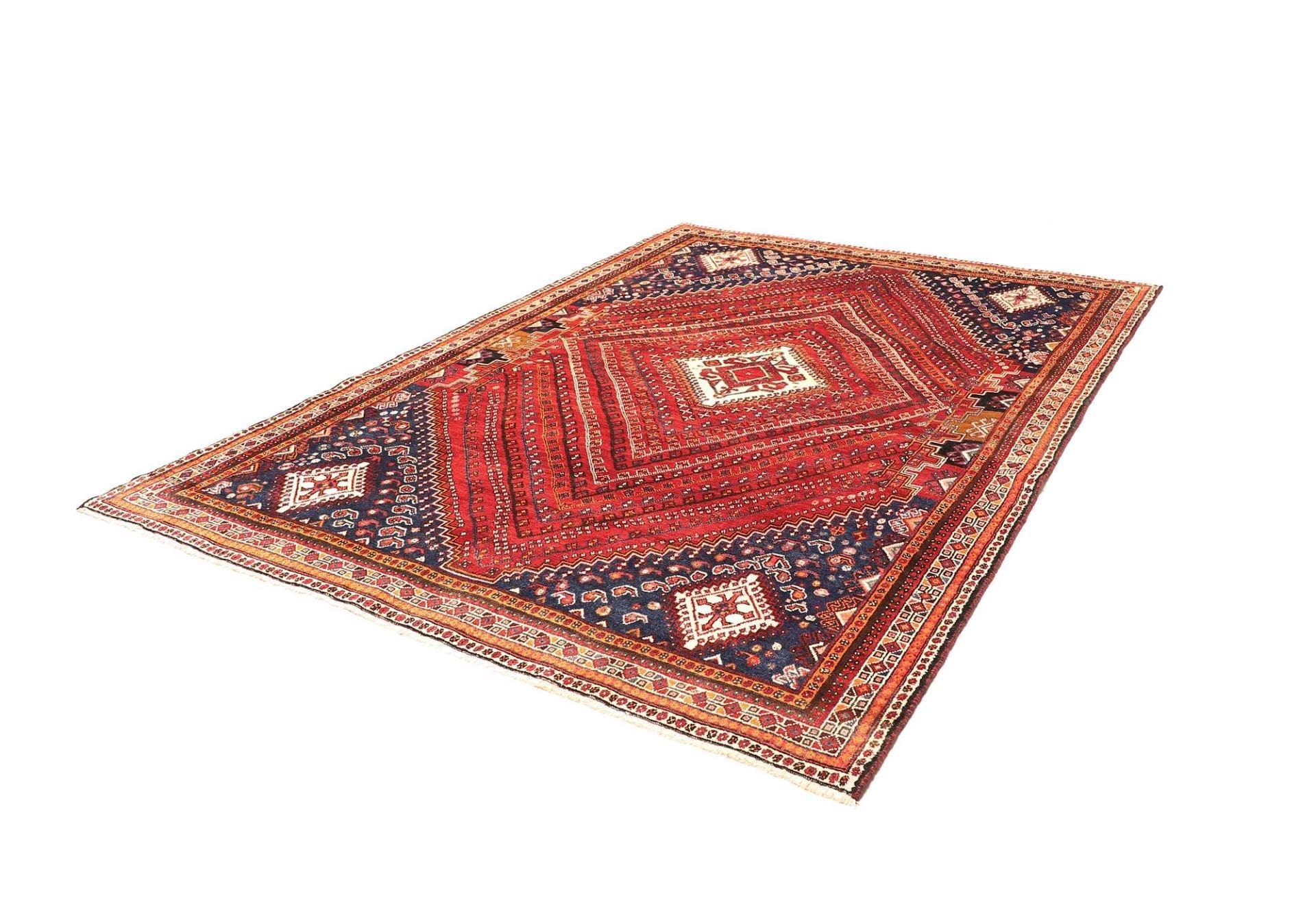 Shiraz Teppich 213 x 293cm – Handgeknüpft, Wolle auf Wolle, Perserteppich