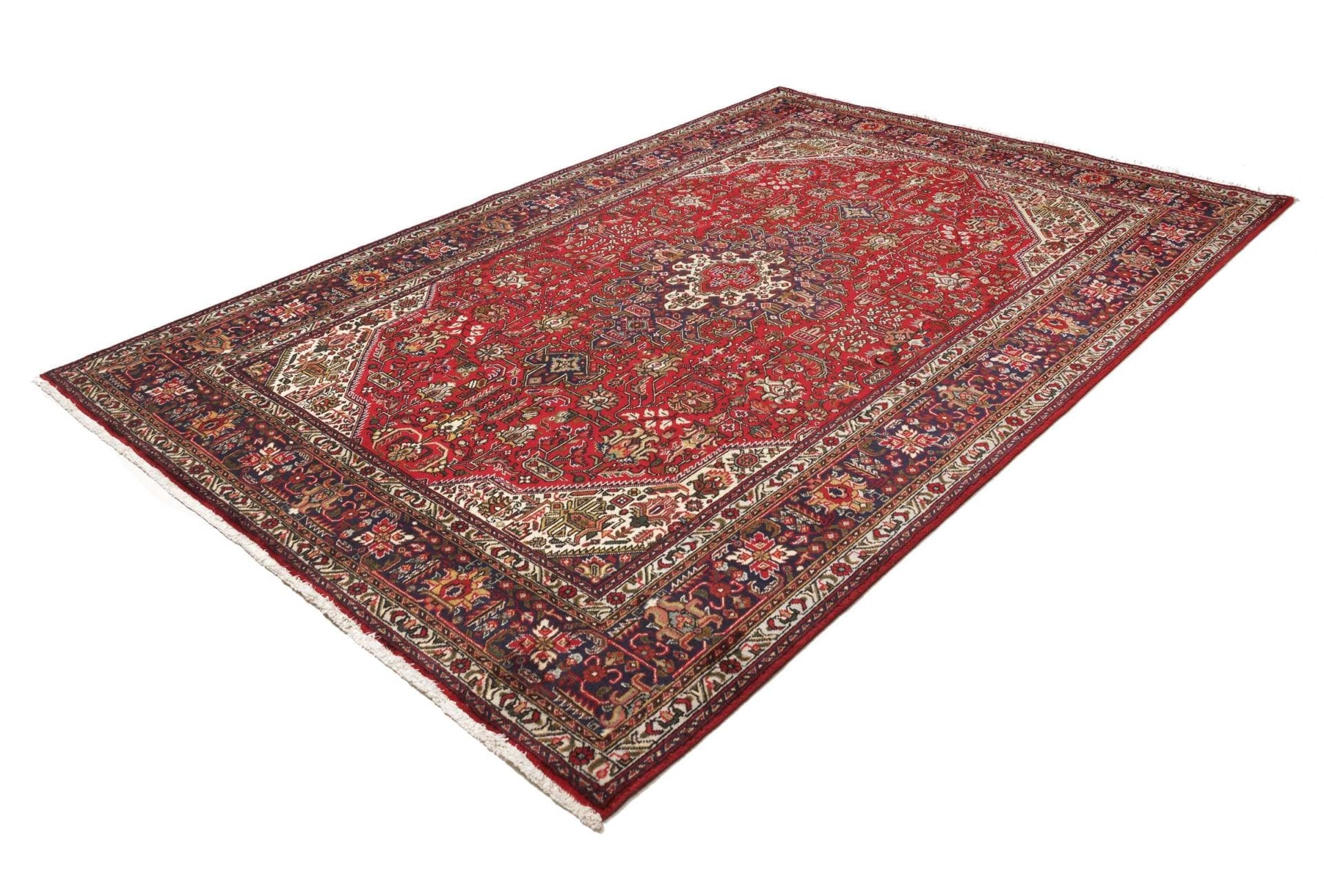 Täbriz Teppich 207 x 304cm, Schurwolle, florale Muster, handgeknüpft