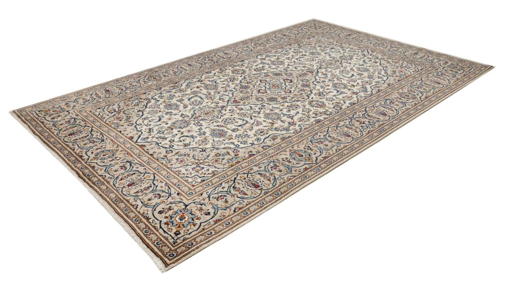 Kashan Teppich 200 x 320 cm - handgeknüpft, florale Muster, Perserteppich