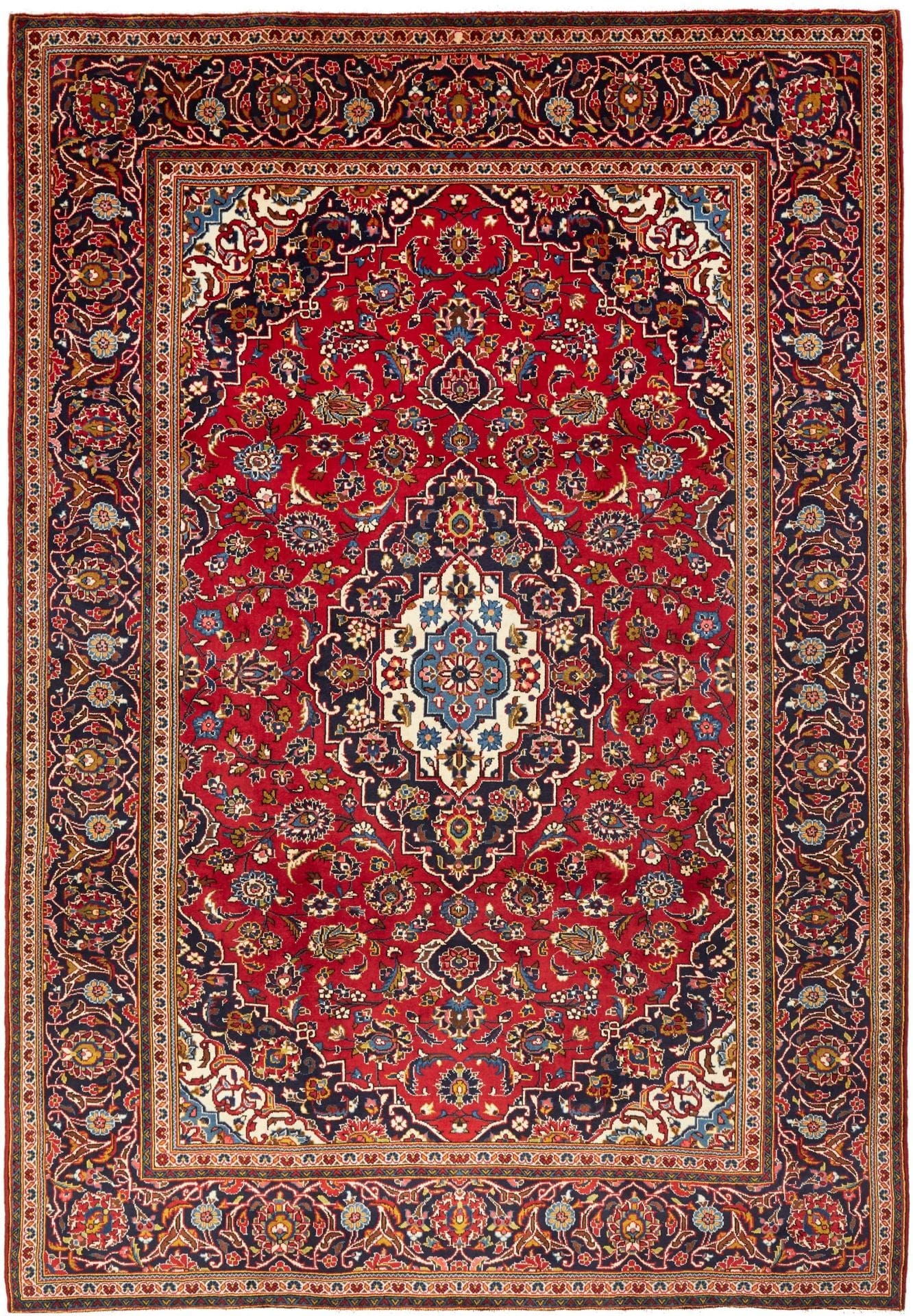 Kashan Teppich 213 x 305 cm, handgeknüpft, Perserteppich