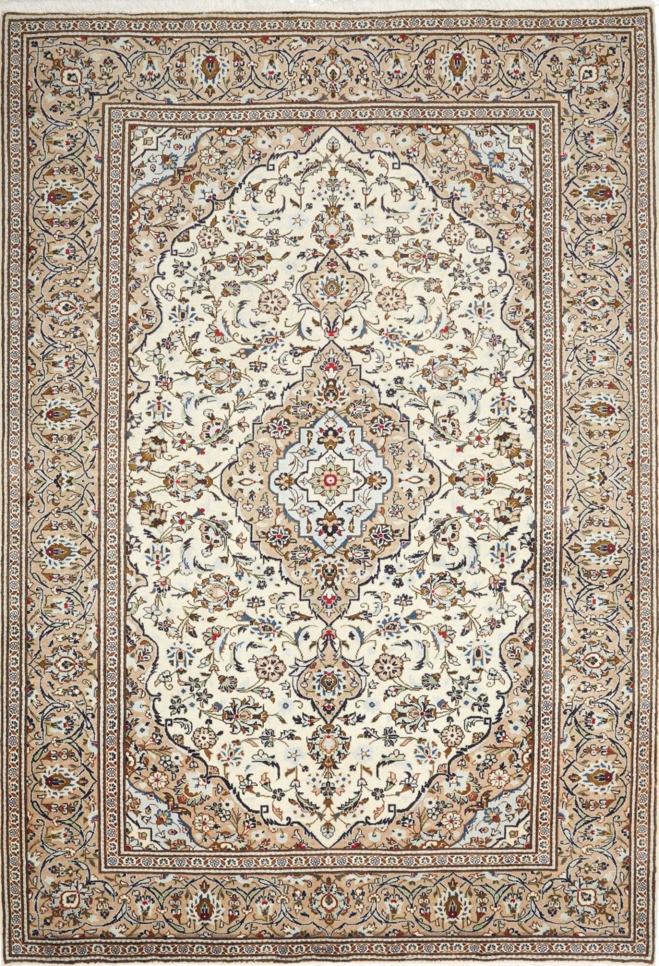 Kashan Teppich 203 x 290cm, handgeknüpft, Schurwolle, Perserteppich