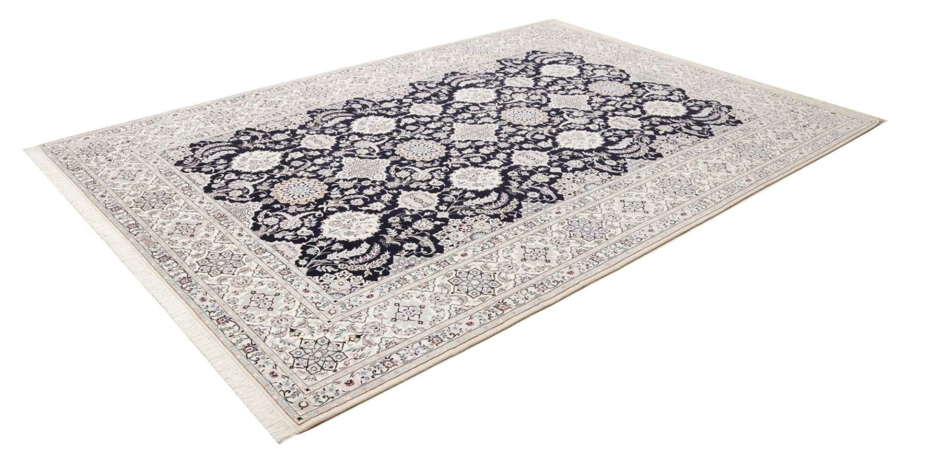 Nain 6La Teppich 220 x 305cm, florales Muster, Schurwolle, handgeknüpft H1