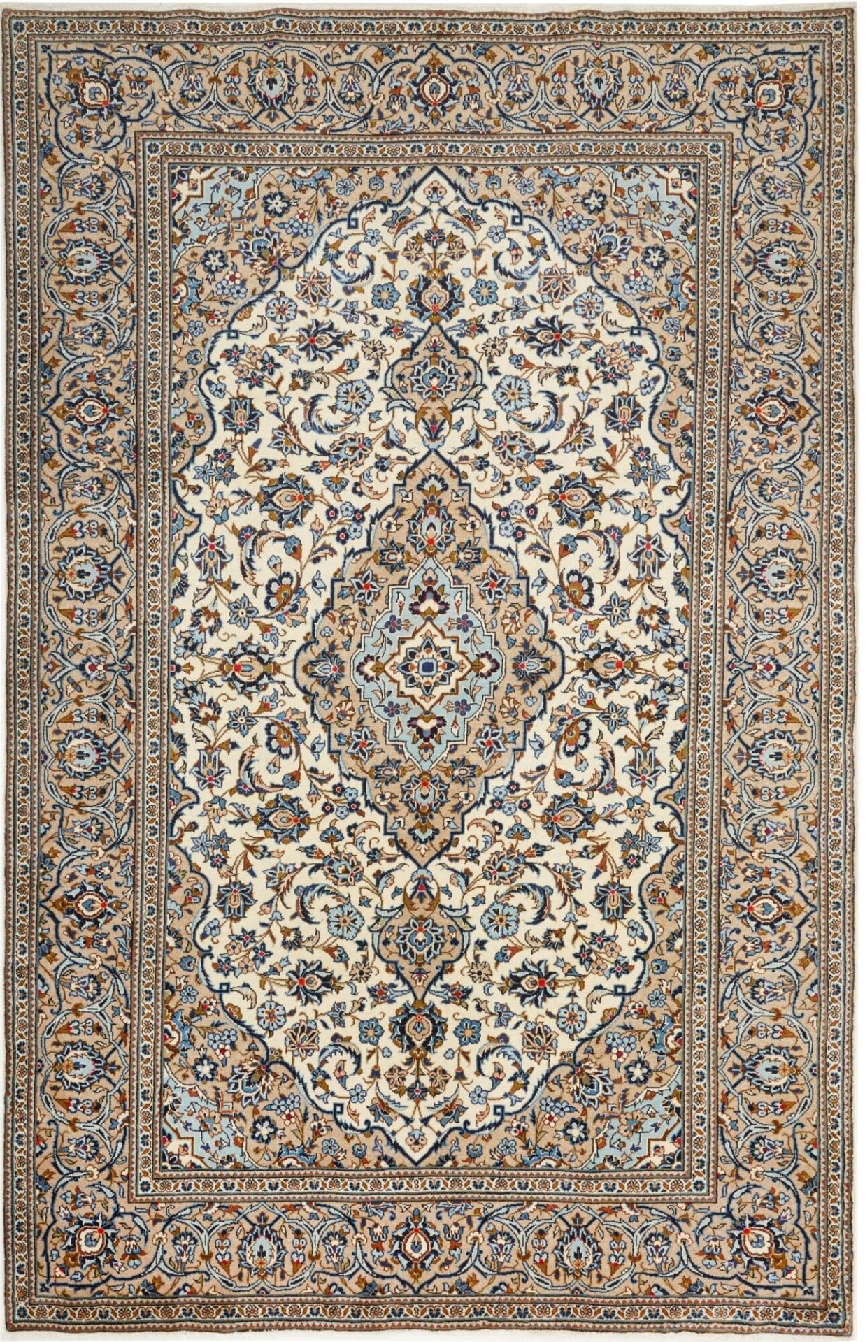 Kashan Teppich 201 x 305 cm, handgeknüpft, Schurwolle, Perserteppich