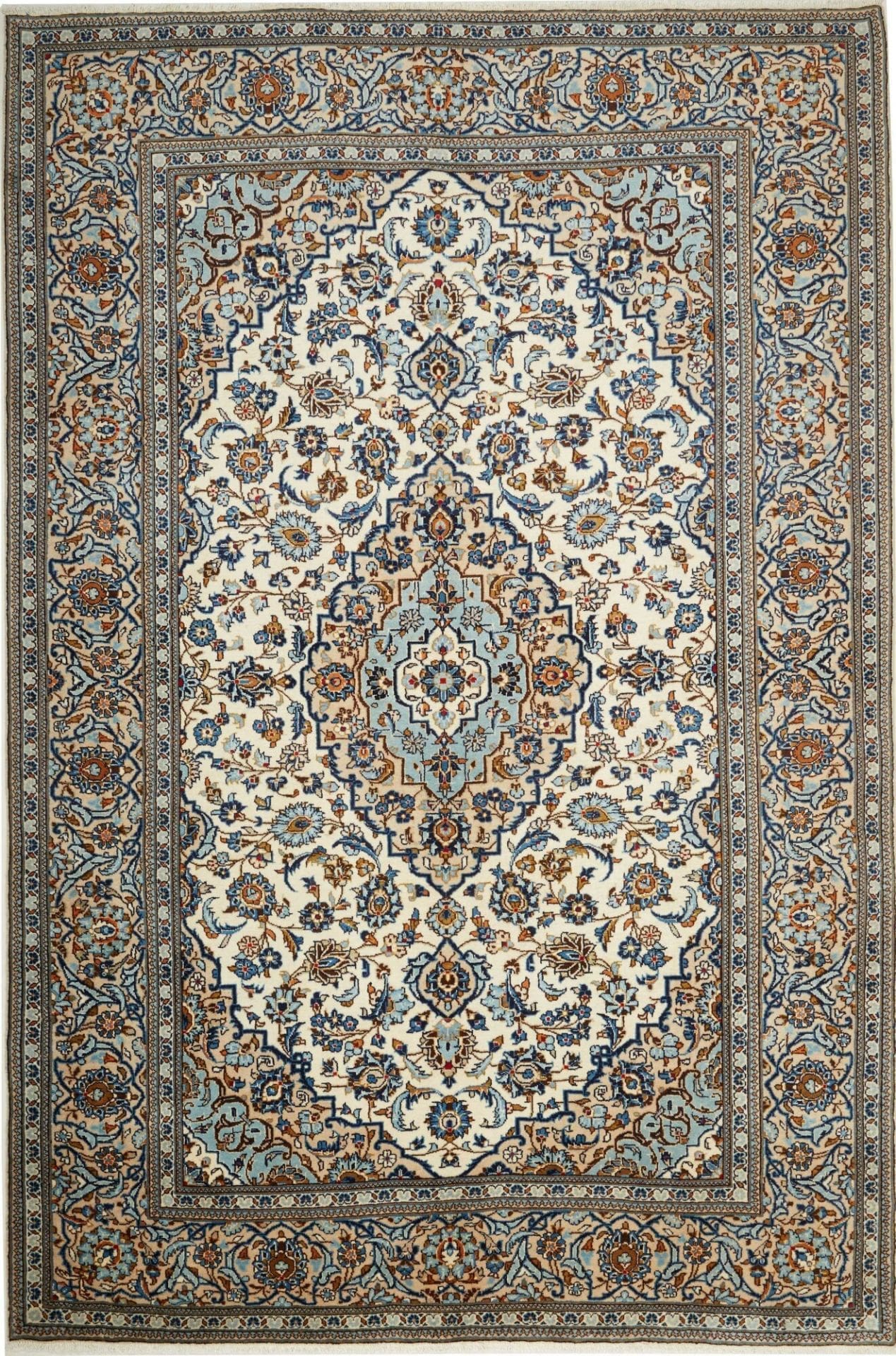 Kashan Teppich 203 x 303cm, handgeknüpft, Schurwolle, Perserteppich