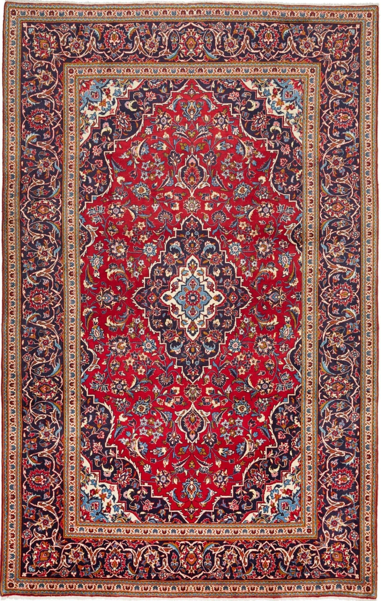 Kashan Teppich 200 x 313cm, handgeknüpft, aus Schurwolle, Perserteppich