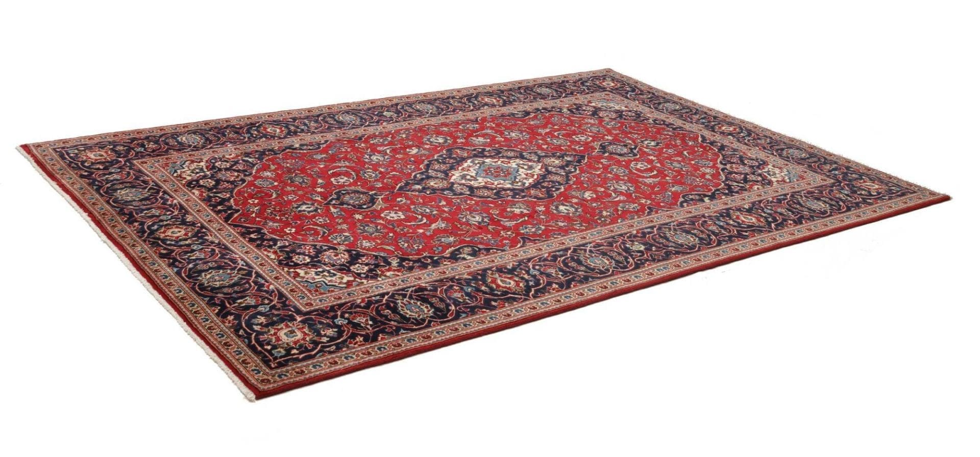 Kashan Teppich 203 x 296cm, handgeknüpft, Schurwolle, Perserteppich