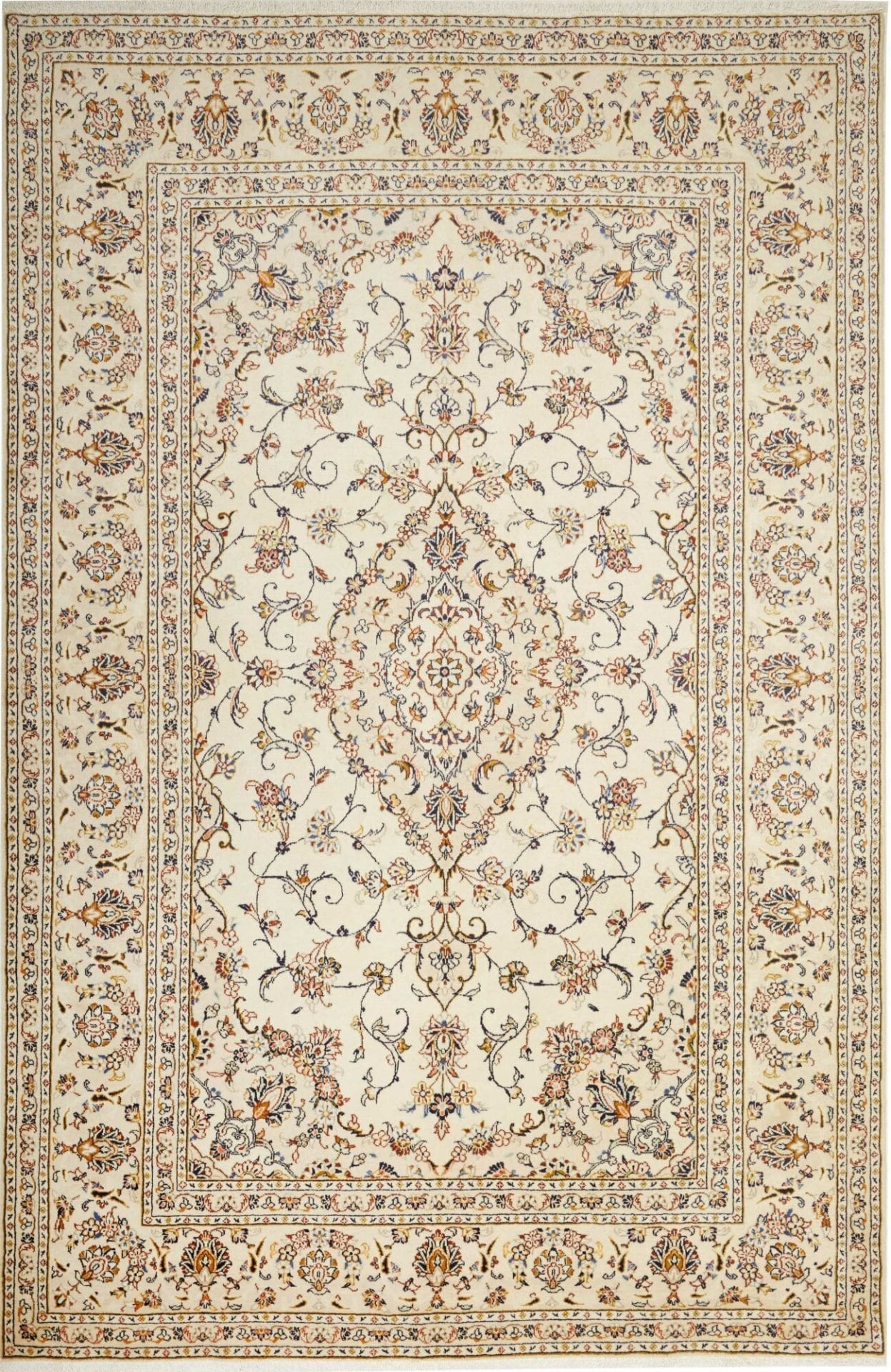 Kashan Teppich 203 x 308cm, handgeknüpft, Perserteppich, Schurwolle