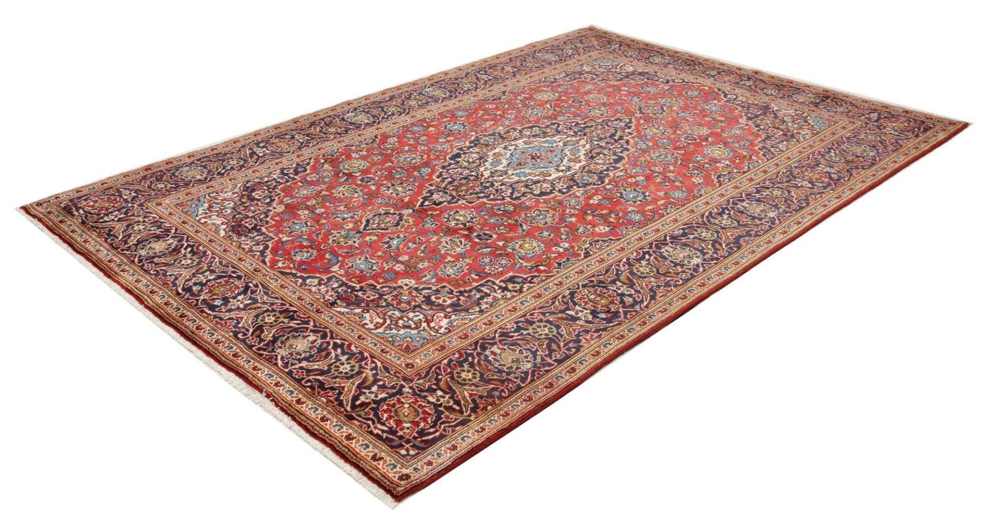 Kashan Teppich 201 x 296 cm, Schurwolle, handgeknüpft, Perserteppich