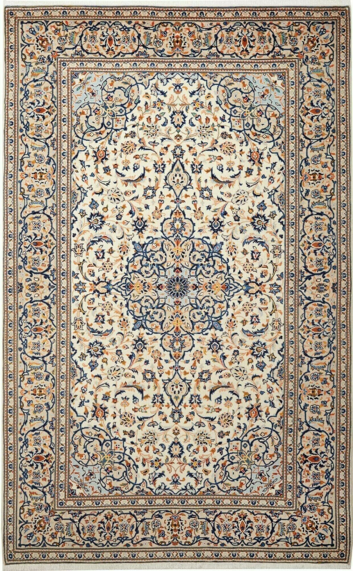 Kashan Teppich 203 x 315cm, handgeknüpft, Perserteppich, Schurwolle