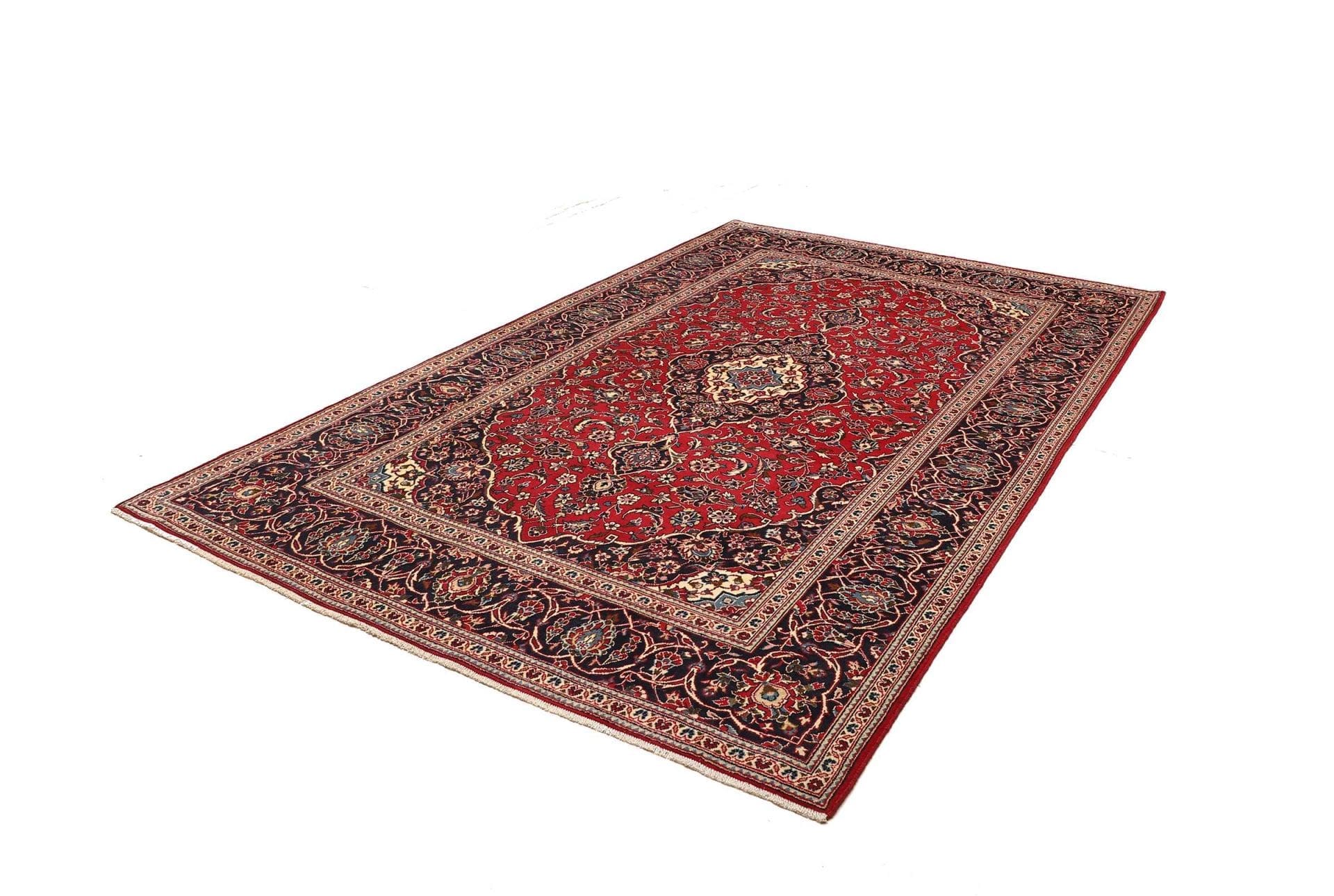 Kashan Teppich 203 x 305cm, florale Muster, Perserteppich, handgeknüpft