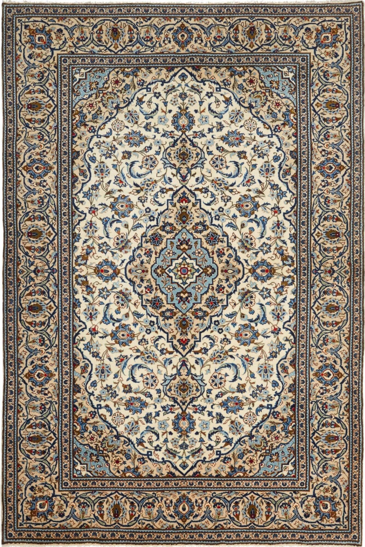 Kashan Teppich 203 x 300 cm, Schurwolle, handgeknüpft, Perserteppich