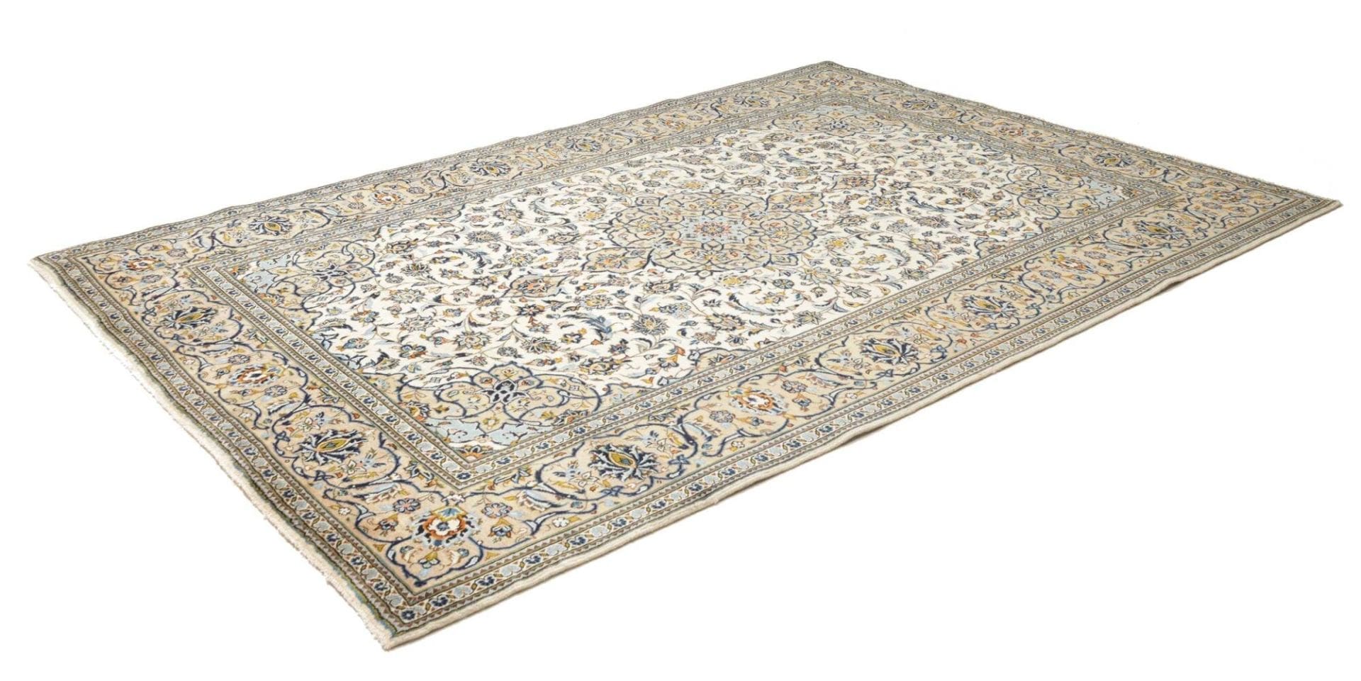 Kashan Teppich 203 x 287cm, florales Muster, Schurwolle, handgeknüpft, Perserteppich