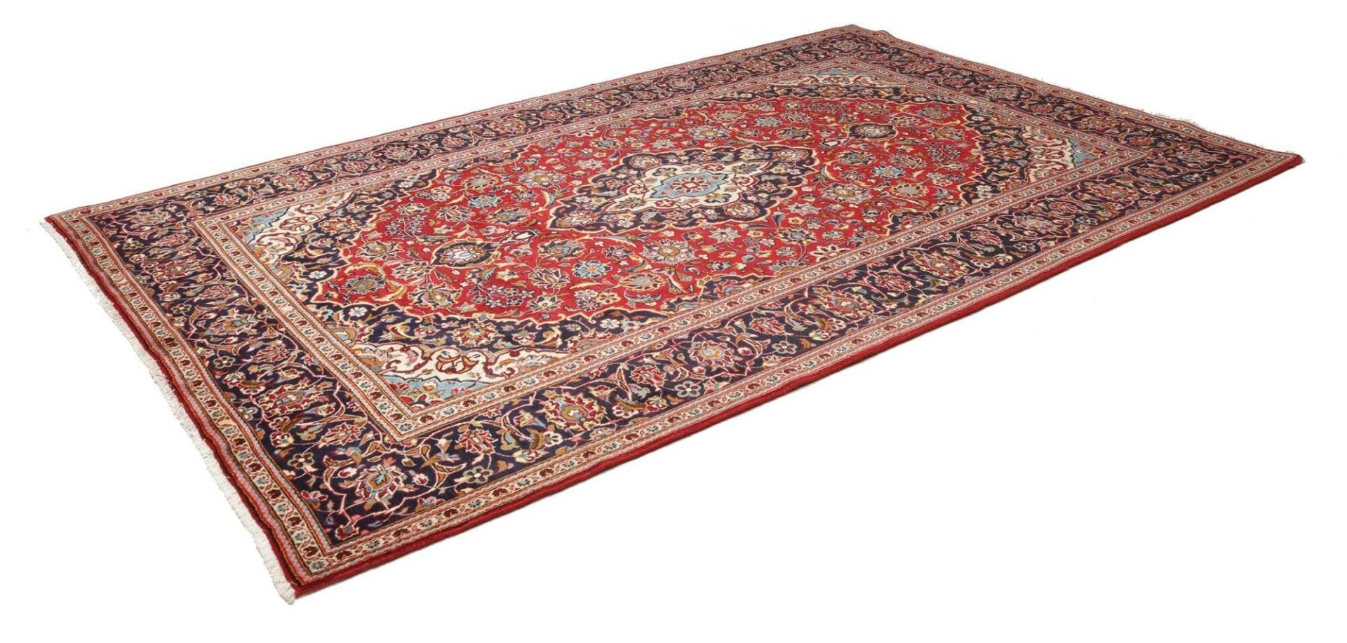 Kashan Teppich 203x312cm aus Schurwolle, handgeknüpft, Perserteppich