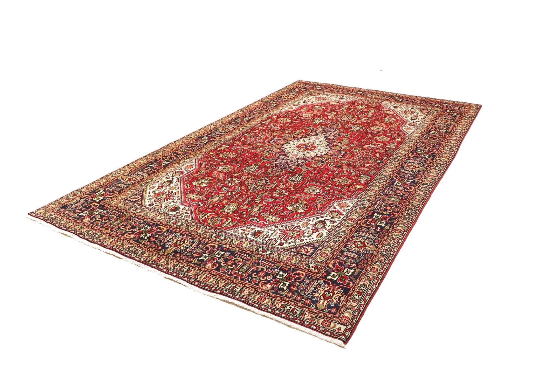 Täbriz Teppich 208 x 315cm, florale Muster, Schurwolle, handgeknüpft