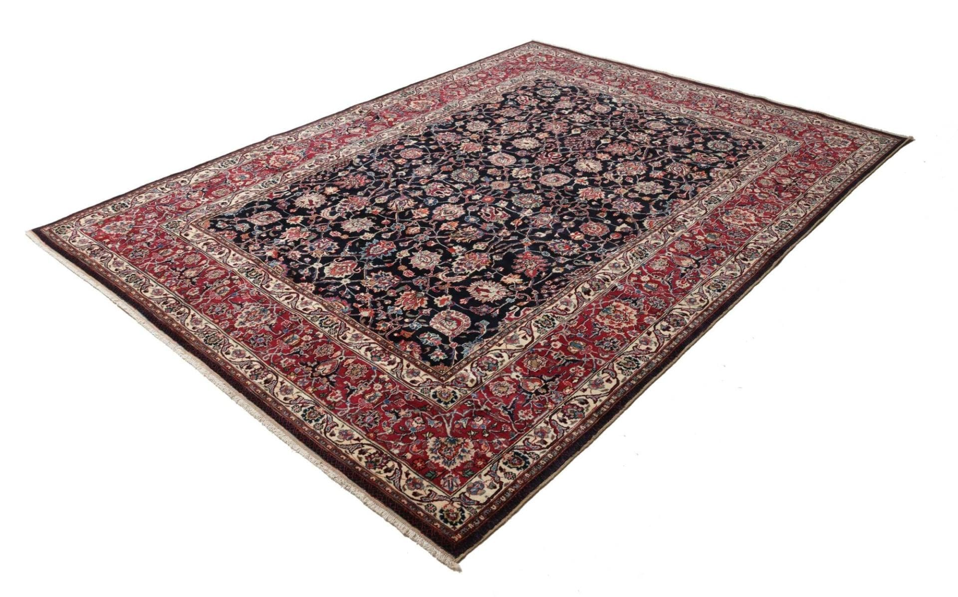 Orientteppich Mashad 197 x 277 cm, florales Muster, handgeknüpft